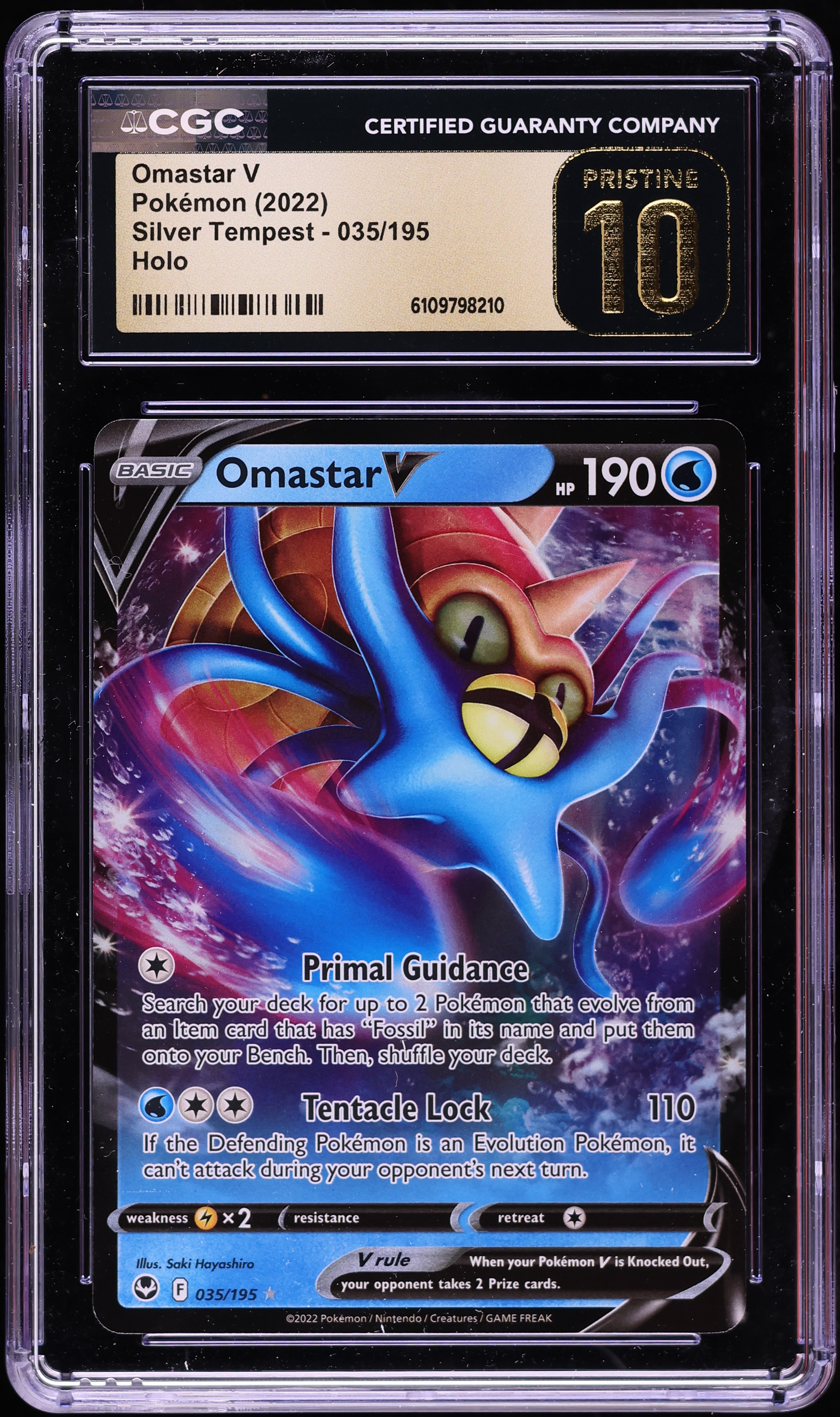 omastar v pokemon card price [S12] 100/098SR Attack 1 Omastar V Ultra Rare #035/195