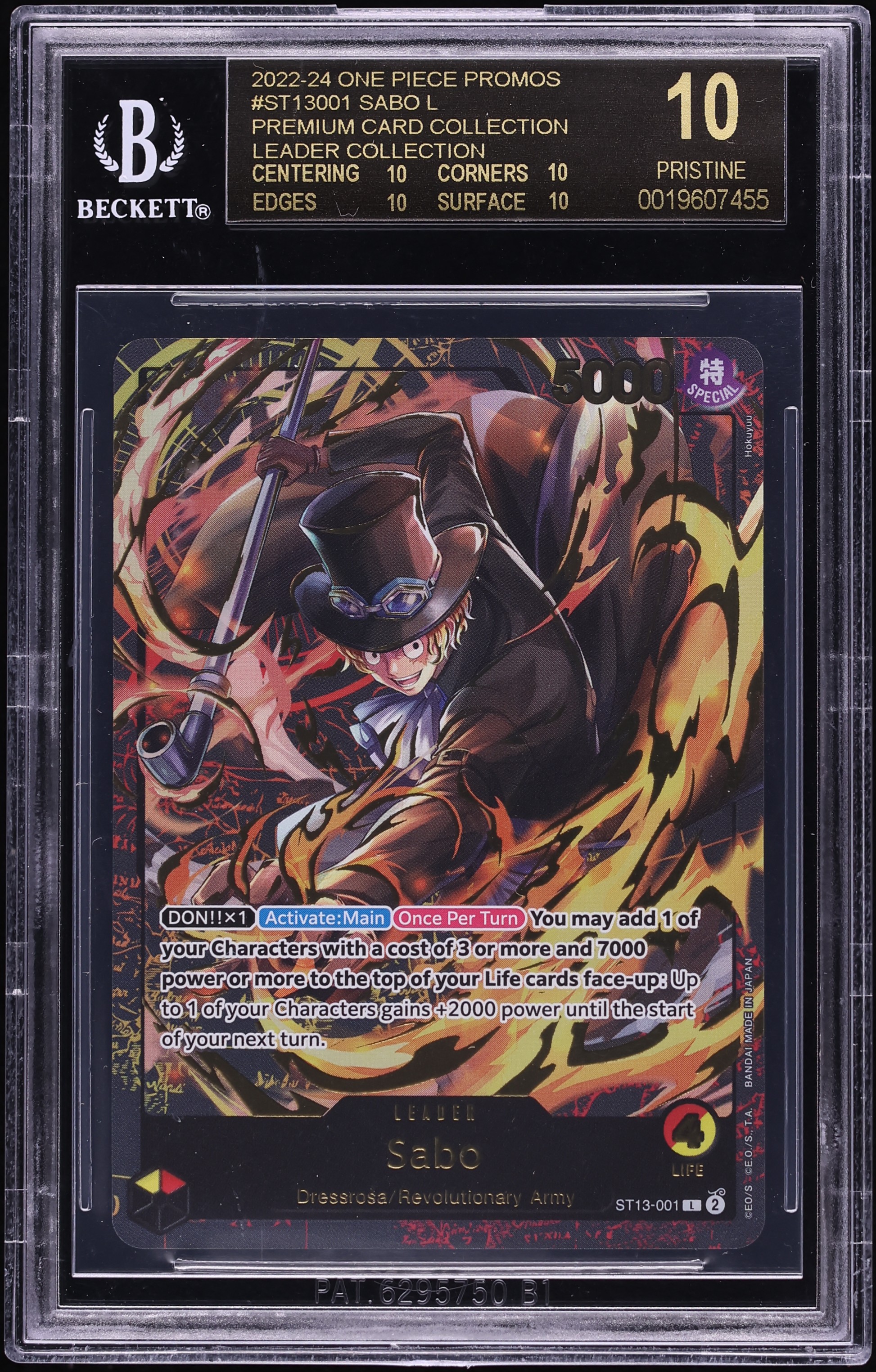 2022 One Piece Promo Premium Collection Leader Sabo #ST13-001 BGS