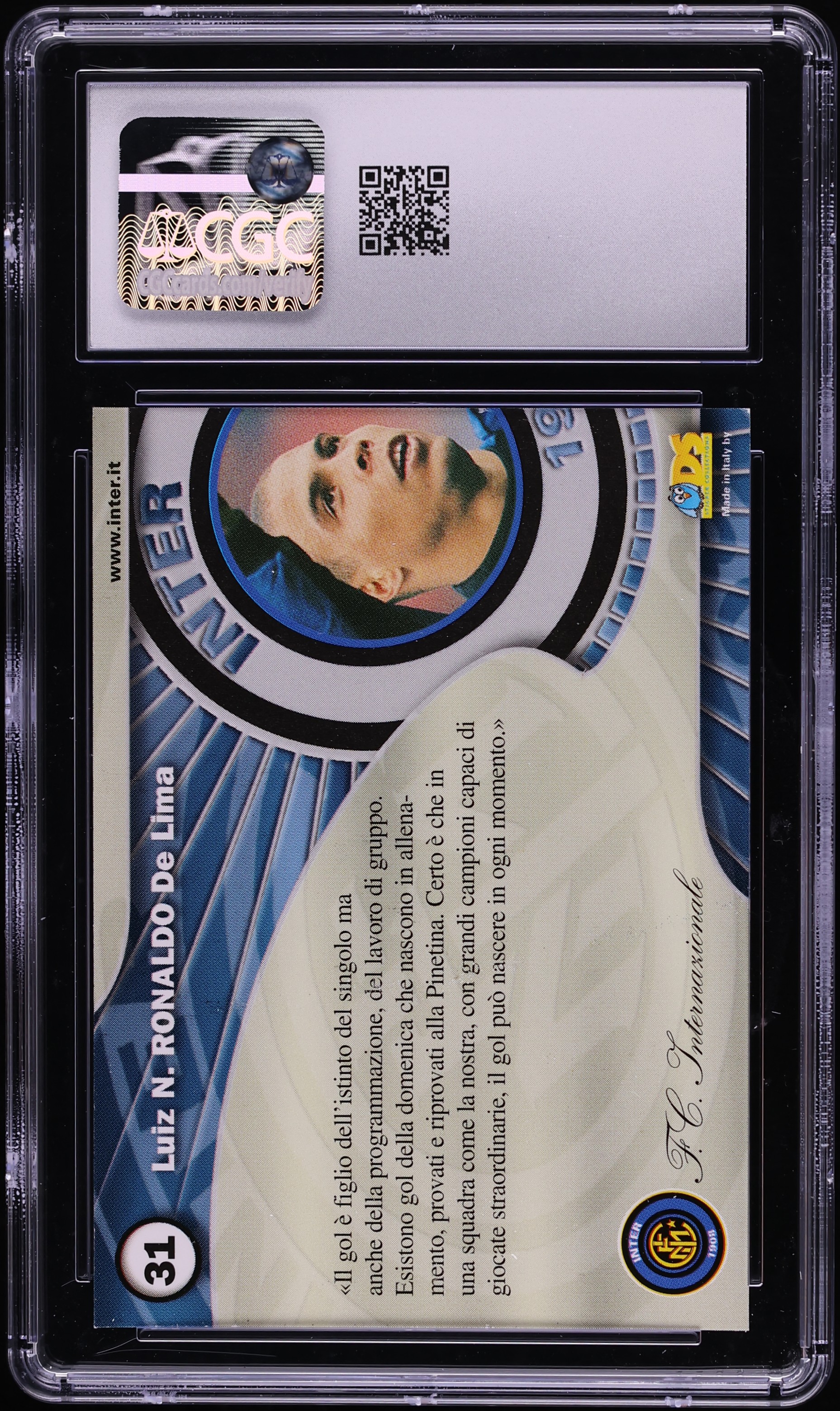 ロナウドページ 2000 DS Inter Soccer Ronaldo #31 CGC 7 NRMT on Fanatics Collect