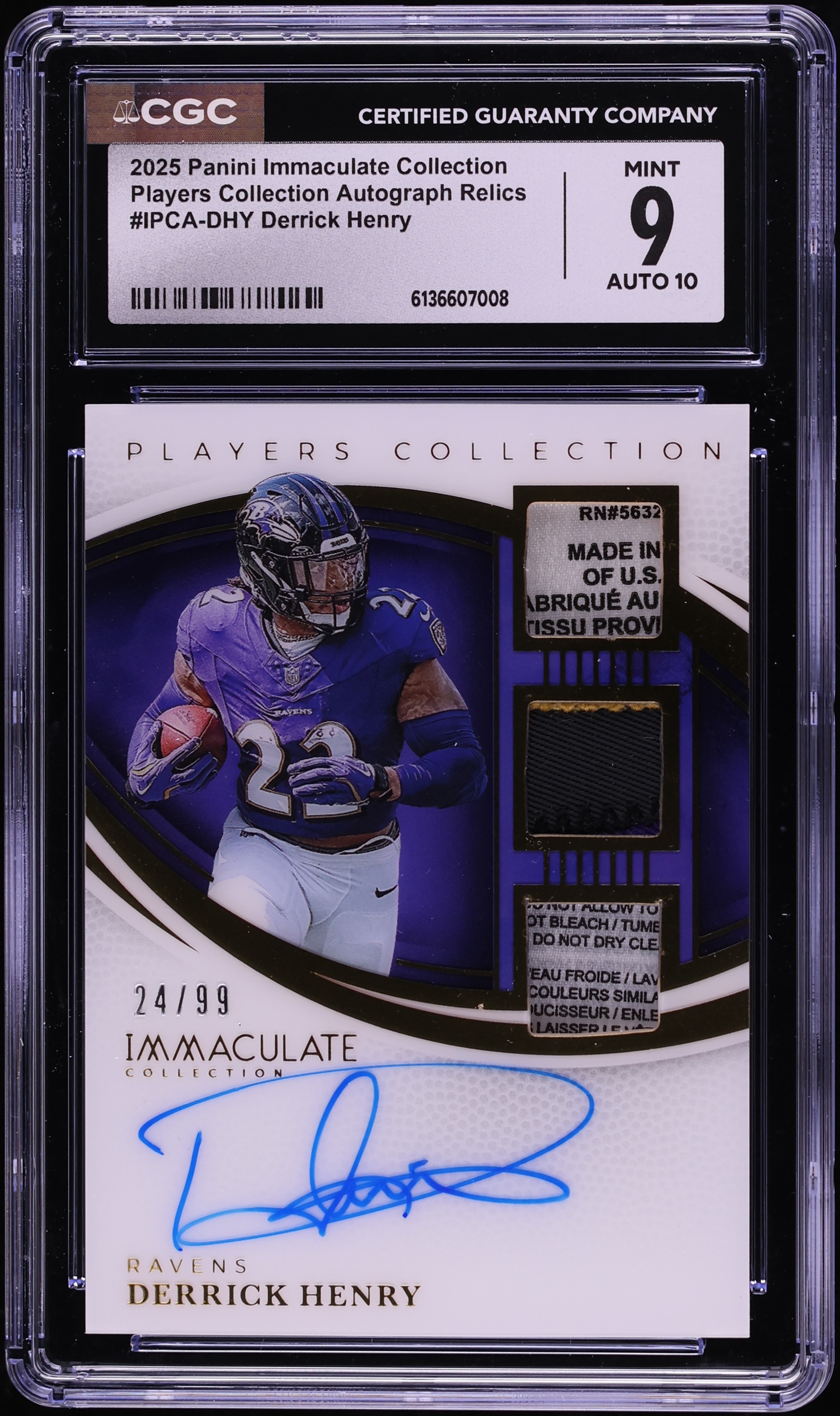 2025 Immaculate Collection Players Derrick Henry PATCH AUTO /99 