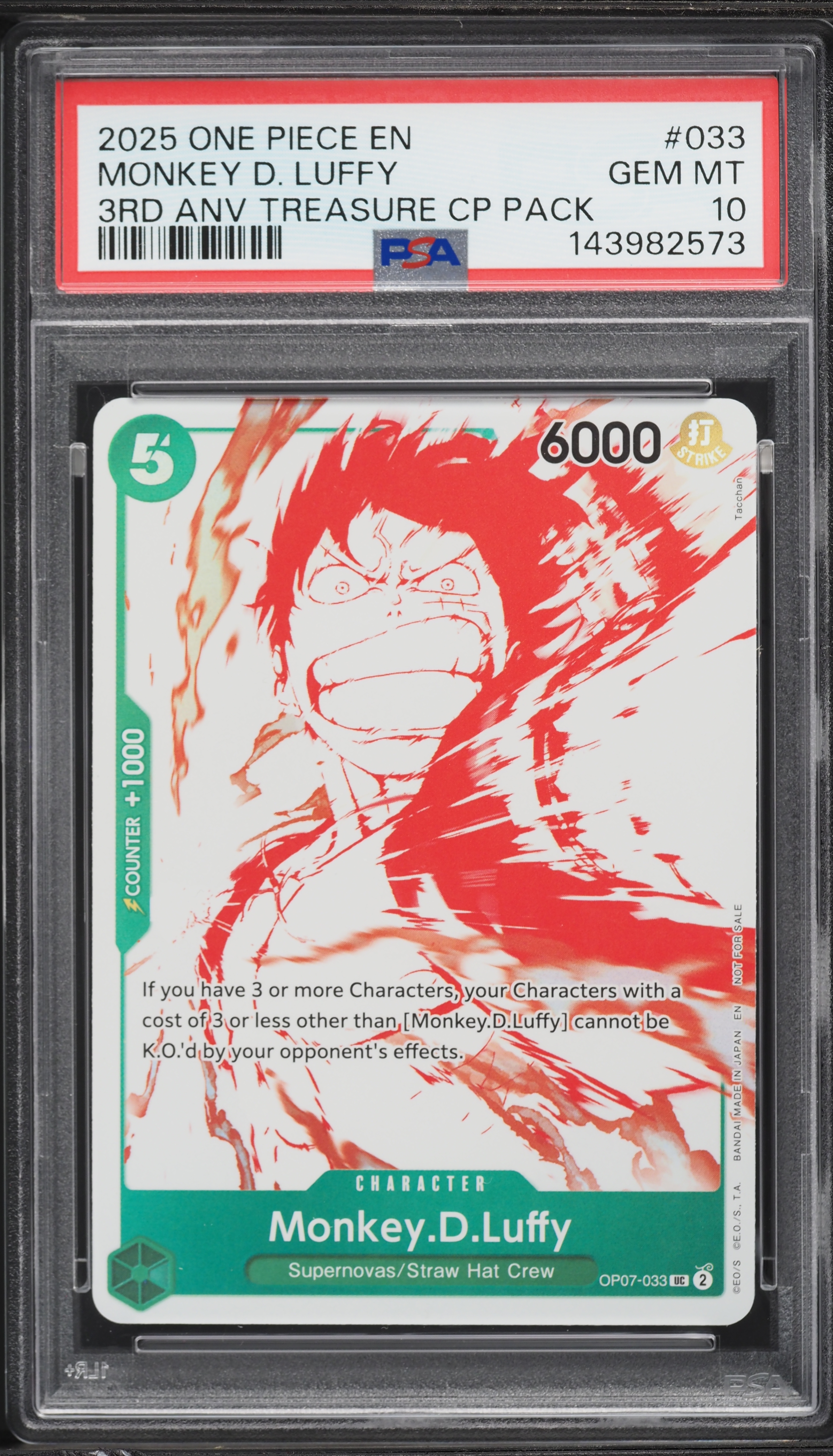 2025 One Piece 3rd Anniversary Treasure Monkey D. Luffy #OP07-033