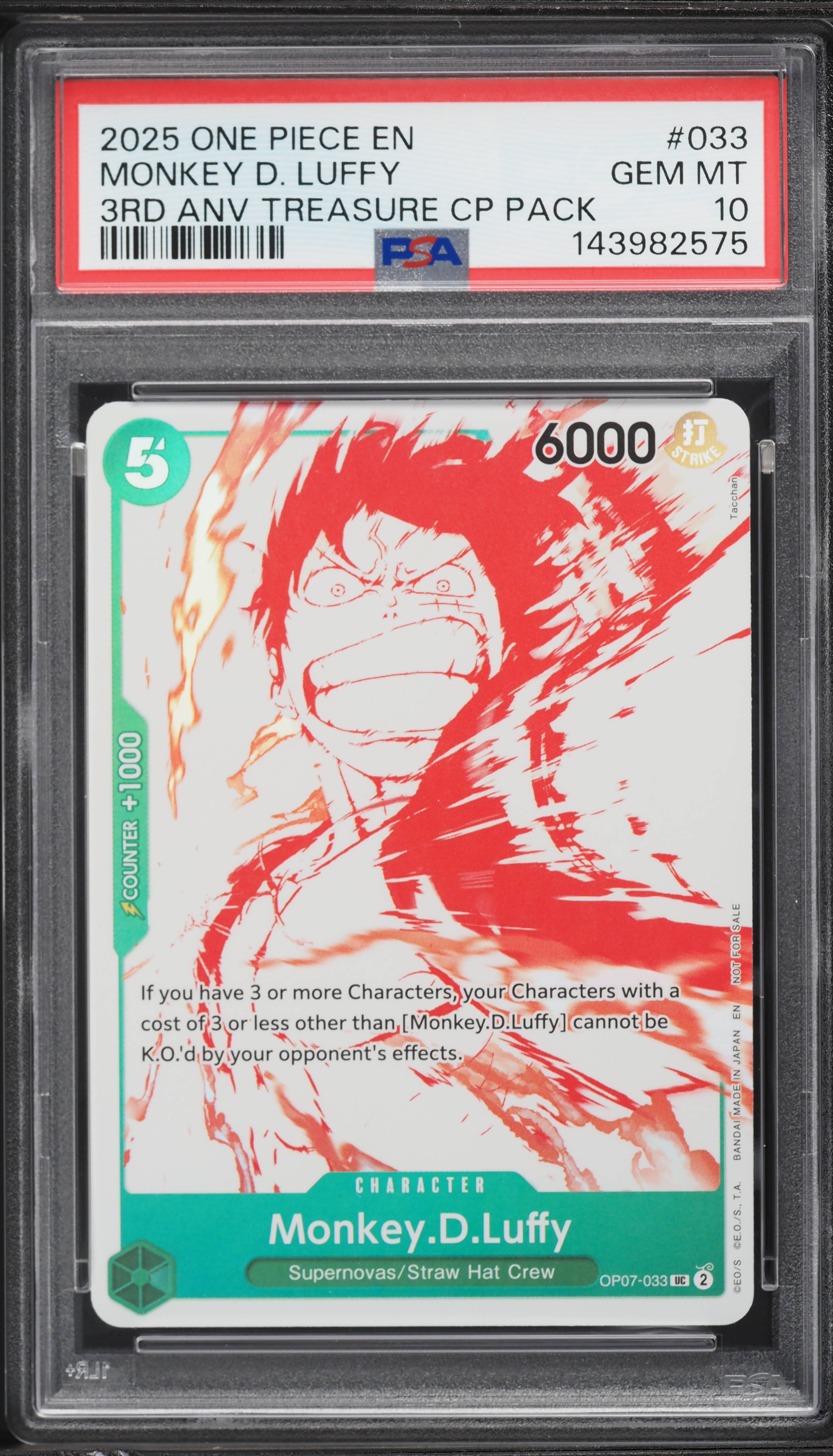 2025 One Piece 3rd Anniversary Treasure Monkey D. Luffy #OP07-033