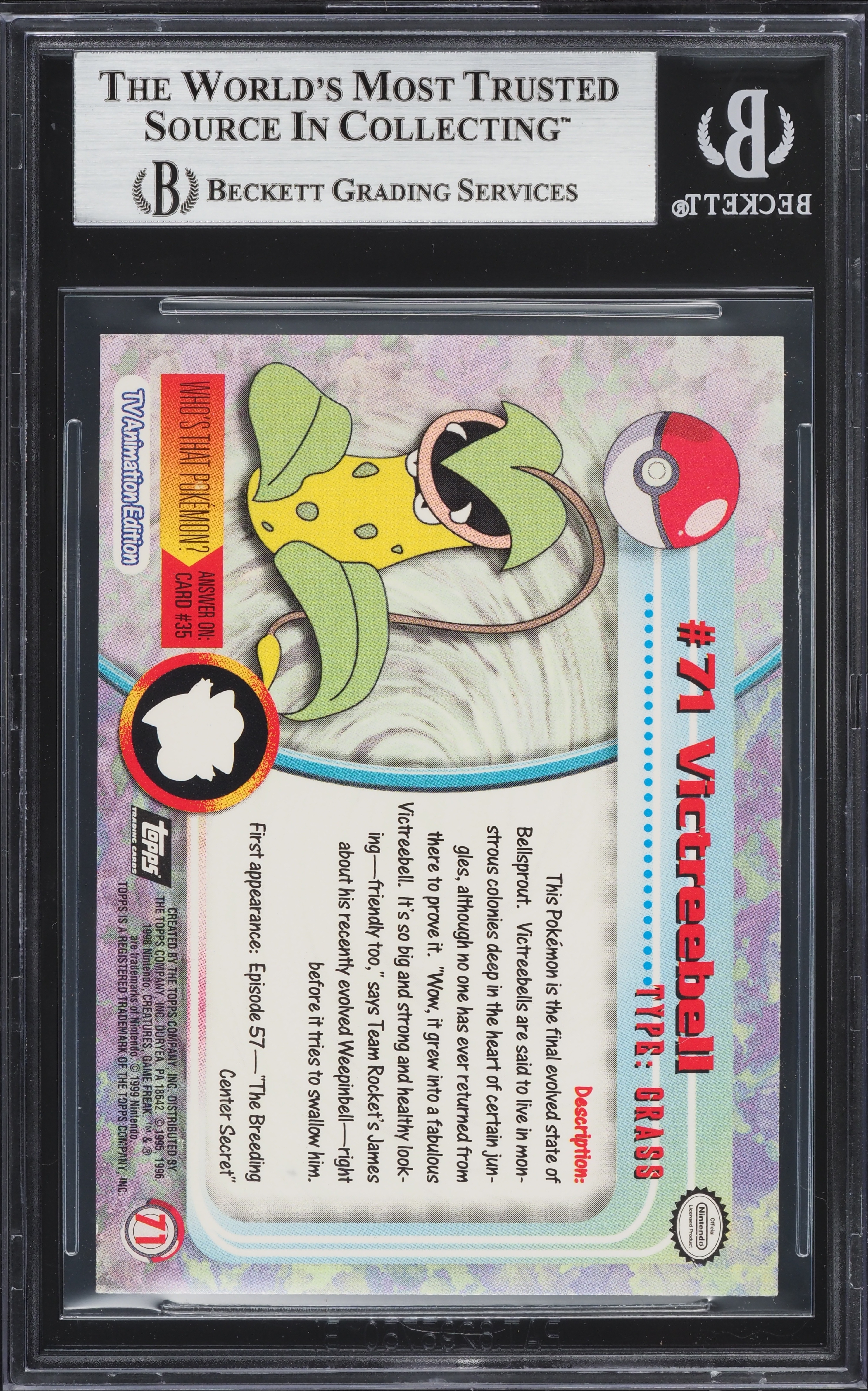 1999 Topps Pokemon Series 1 Silver Foil Victreebell #71 BGS 9 MINT on  Fanatics Collect