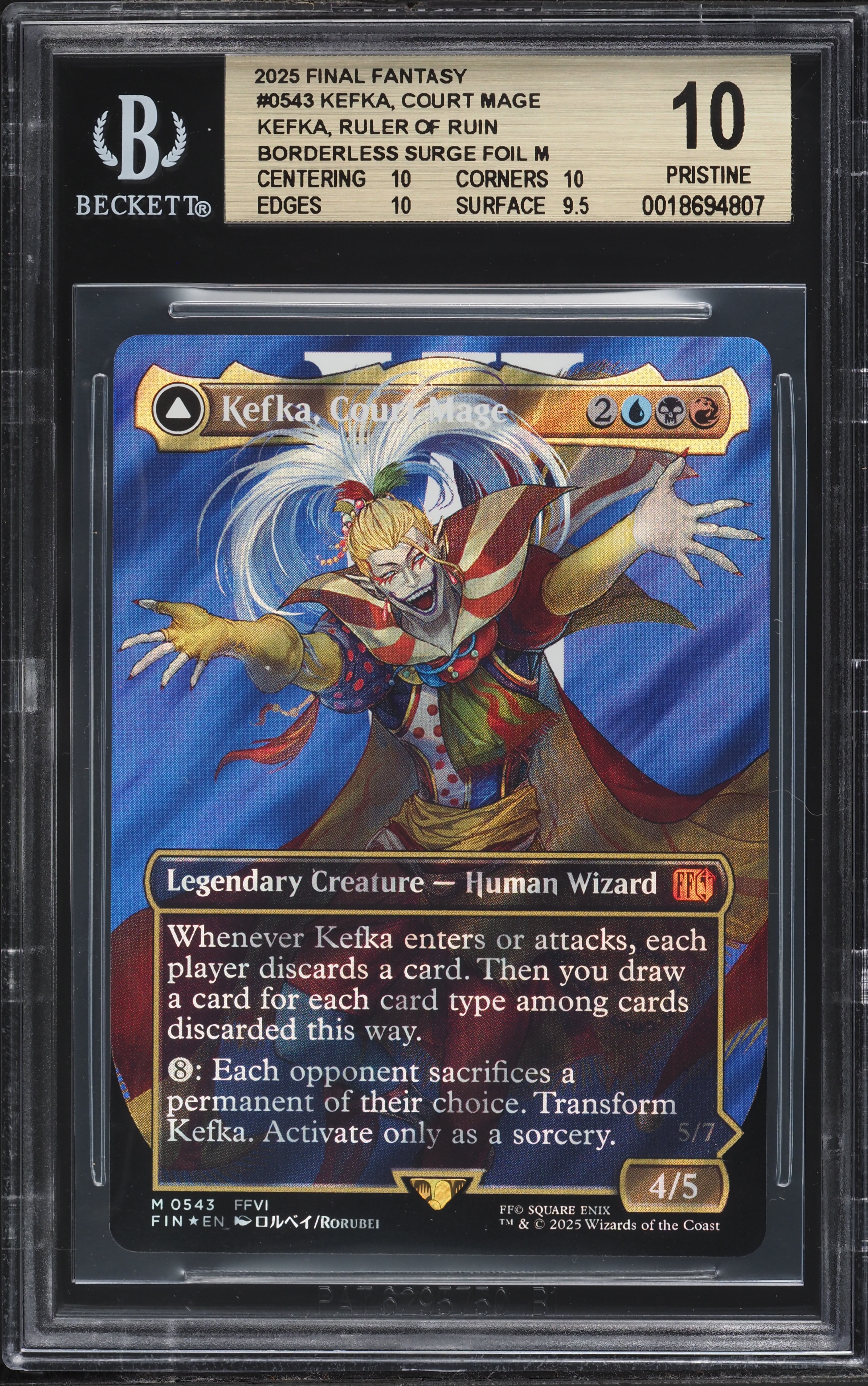 2025 MTG Final Fantasy Surge Foil Borderless M Kefka Court Mage