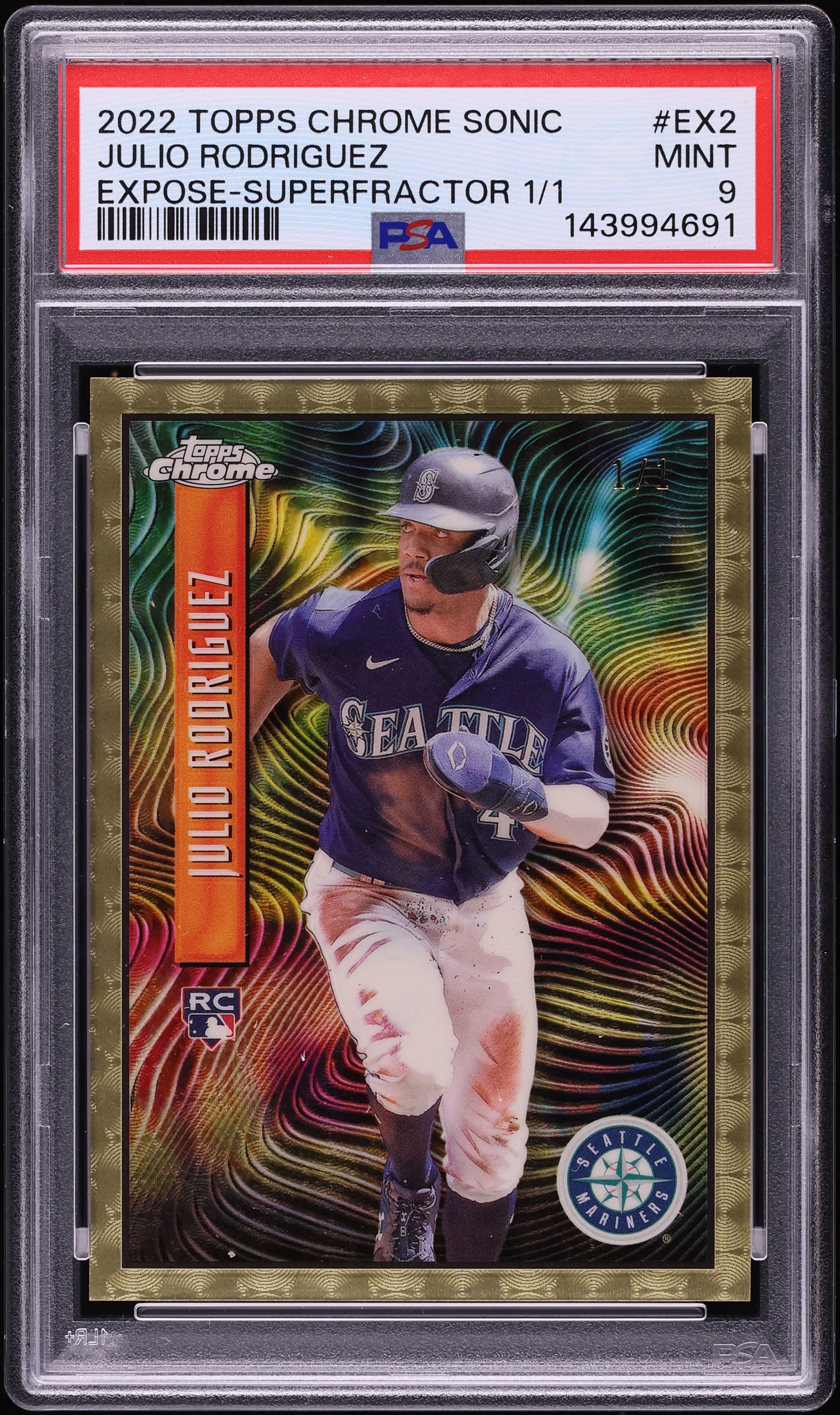 2022 Topps Chrome Sonic Expose Superfractor Julio Rodriguez ROOKIE