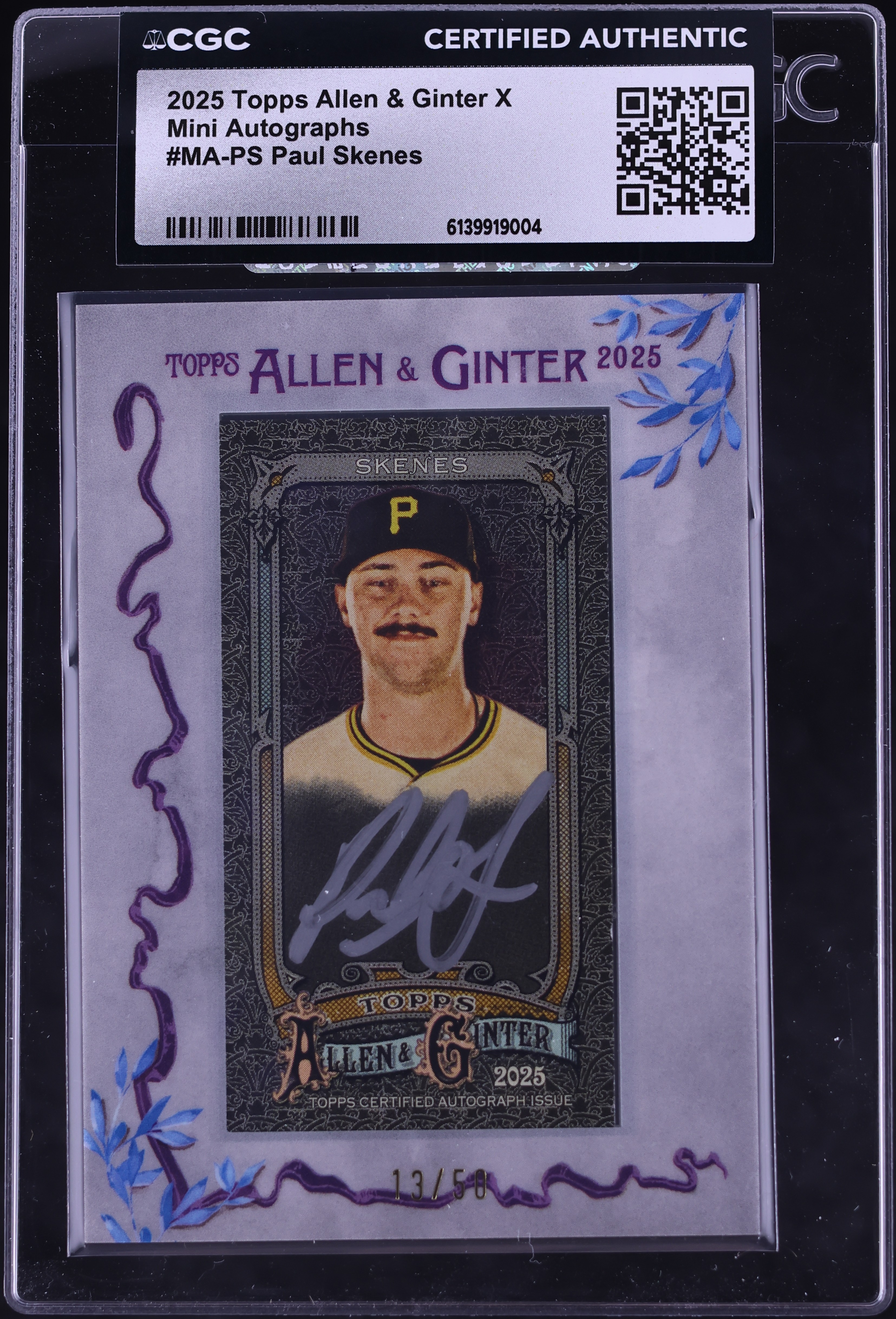 2025 Topps Allen & Ginter X Mini Paul Skenes AUTO /50 #MA-PS CGC 