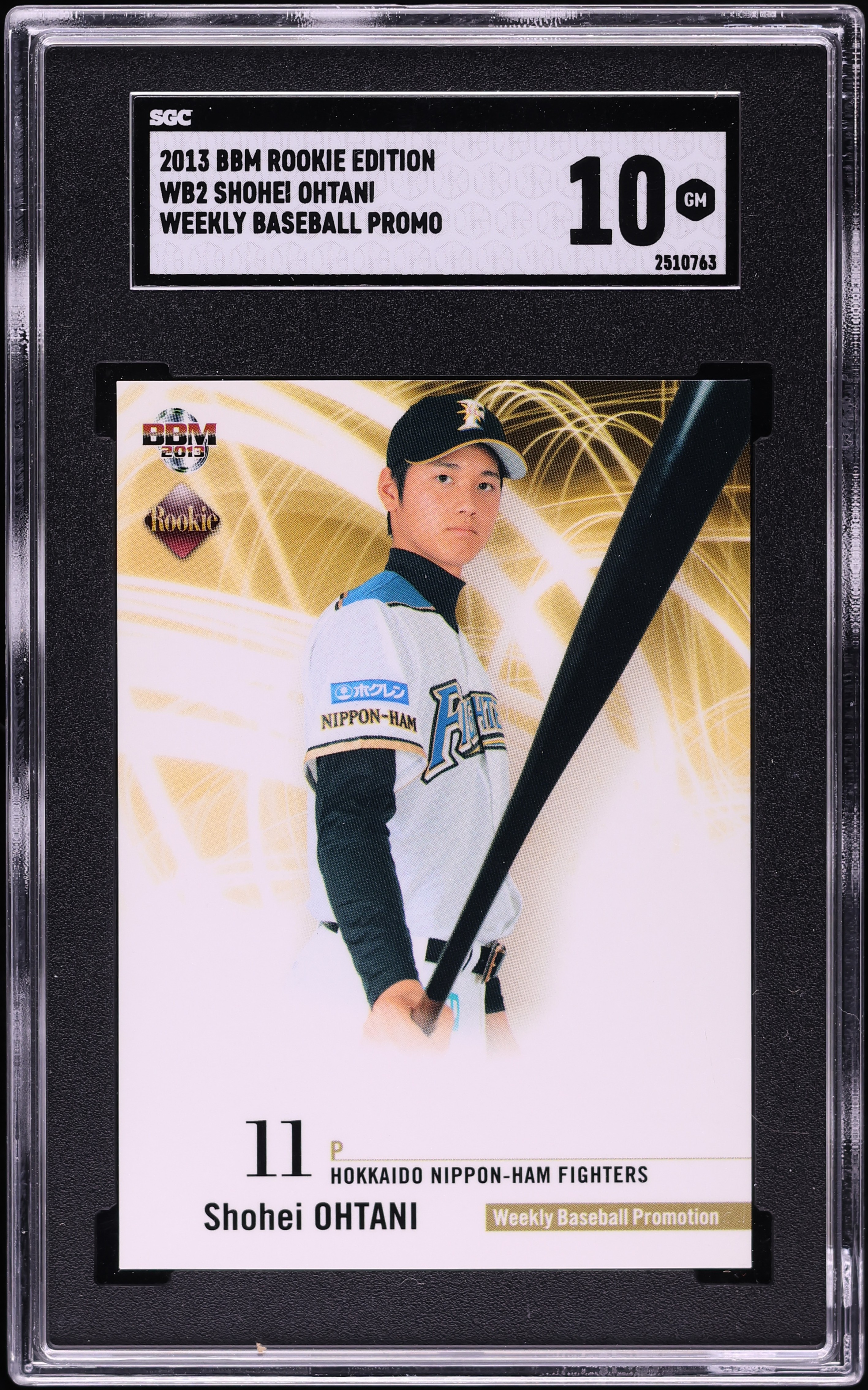2013 BBM Japan Edition Weekly Promo Shohei Ohtani ROOKIE #WB2 SGC