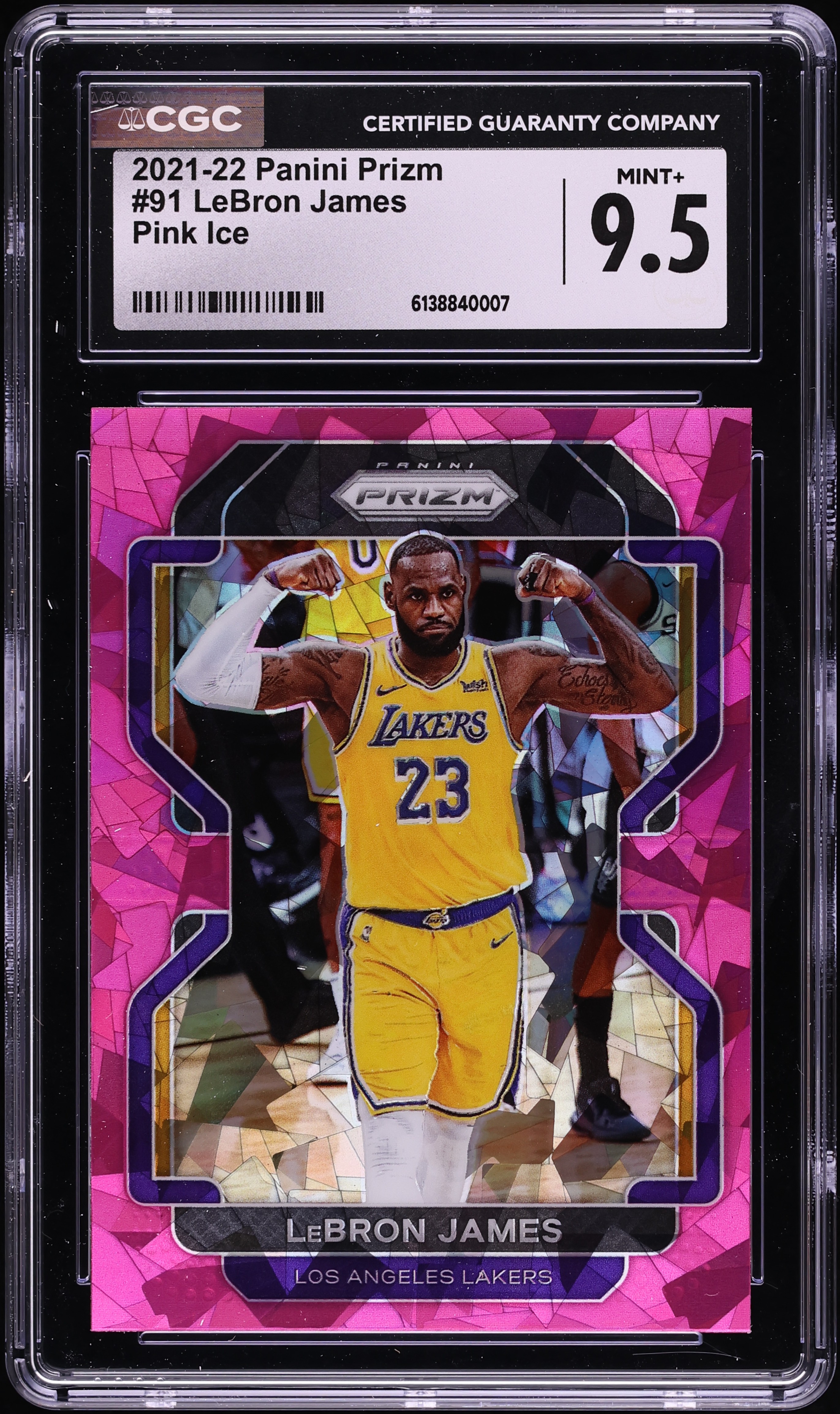 2021 Panini Prizm Pink Ice LeBron James #91 CGC 9.5 MINT+ on