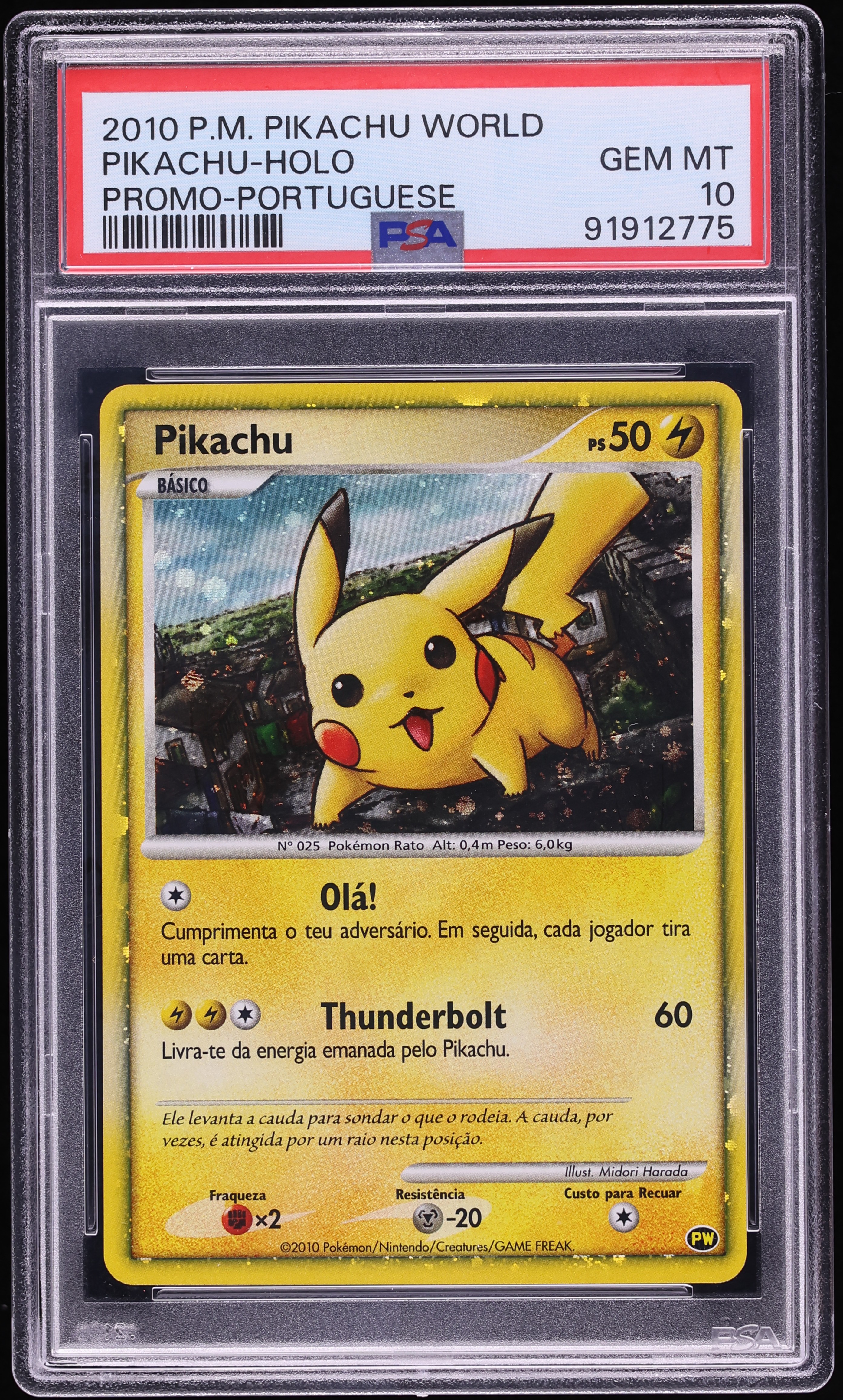 2010 Pokemon Portuguese World Promo Collection Holo Pikachu PSA 10