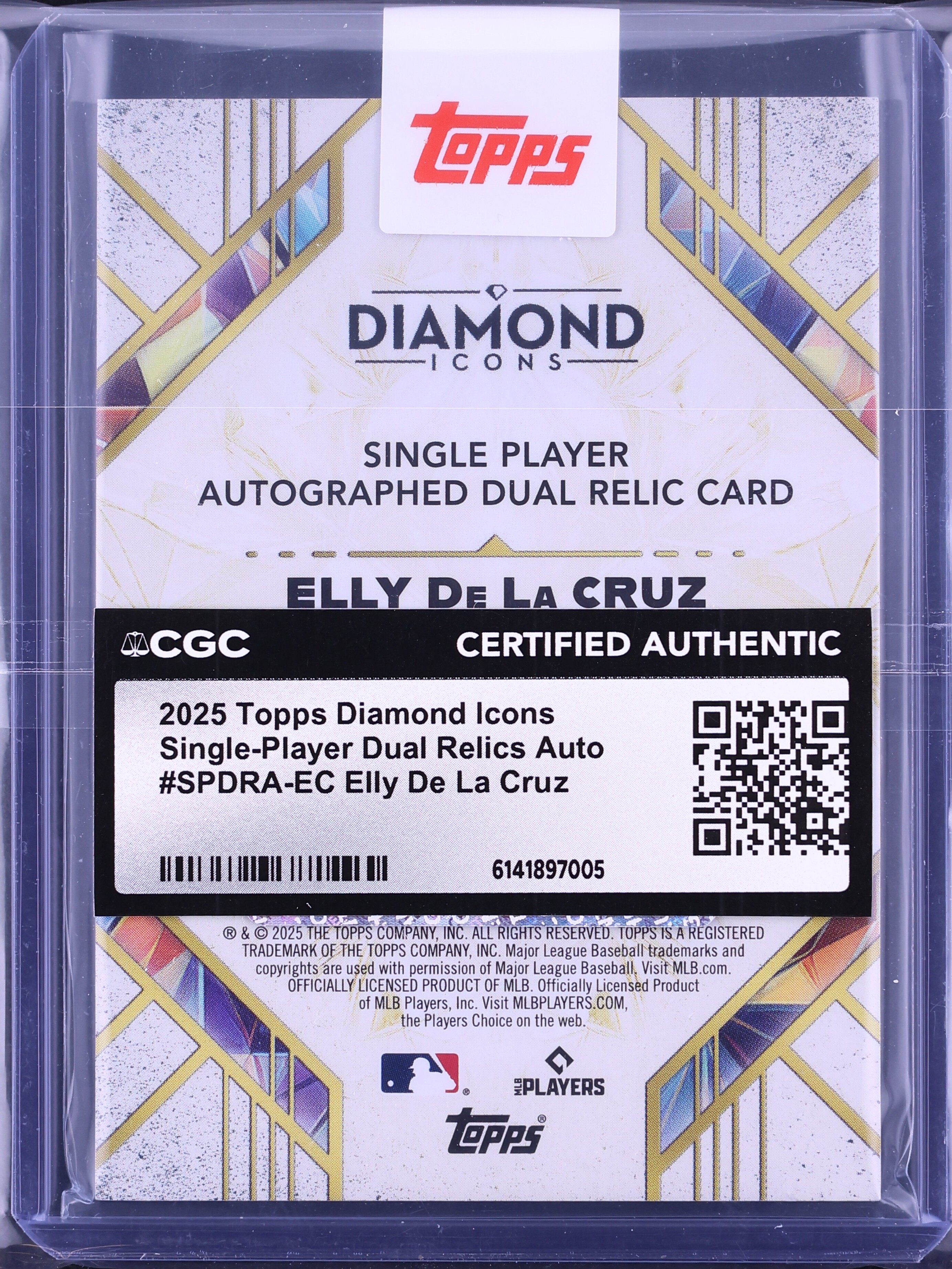 2025 Topps Diamond Icons Single-Player Elly De La Cruz PATCH AUTO 