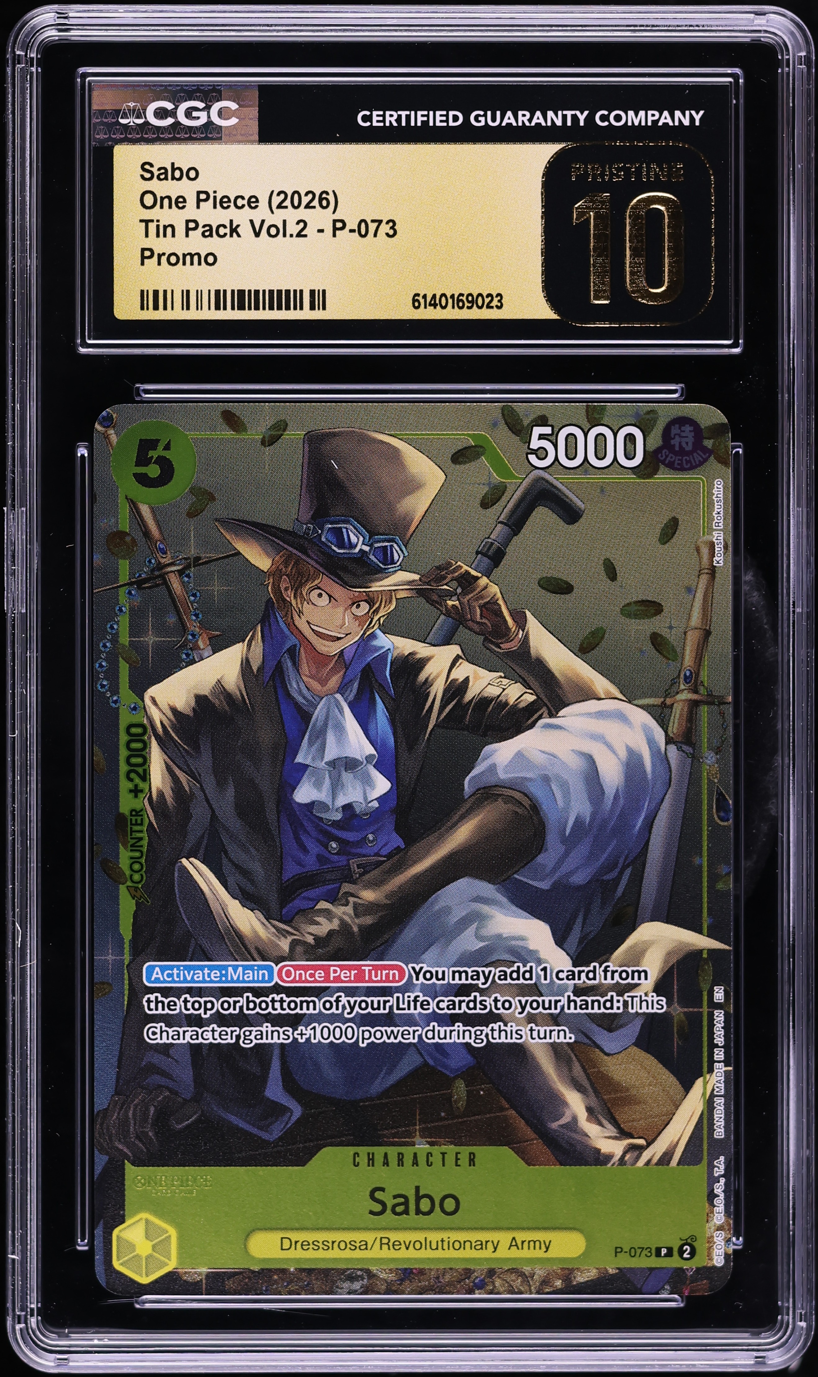 2026 One Piece Promo Tin Pack Vol.2 Sabo #P-073 CGC 10 PRISTINE on