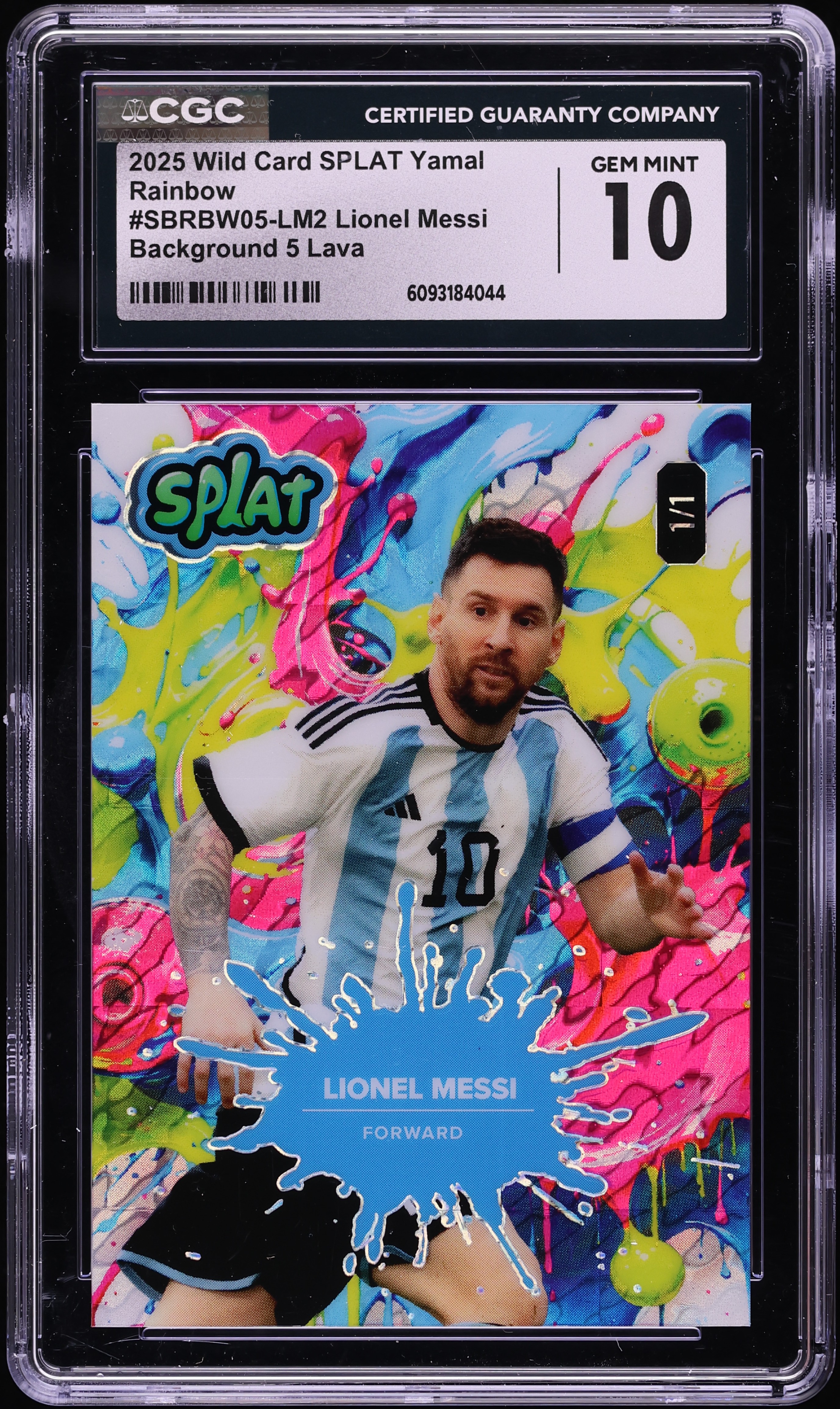 2025 Wild Card Splat Rainbow Background Lava Lionel Messi 1/1 