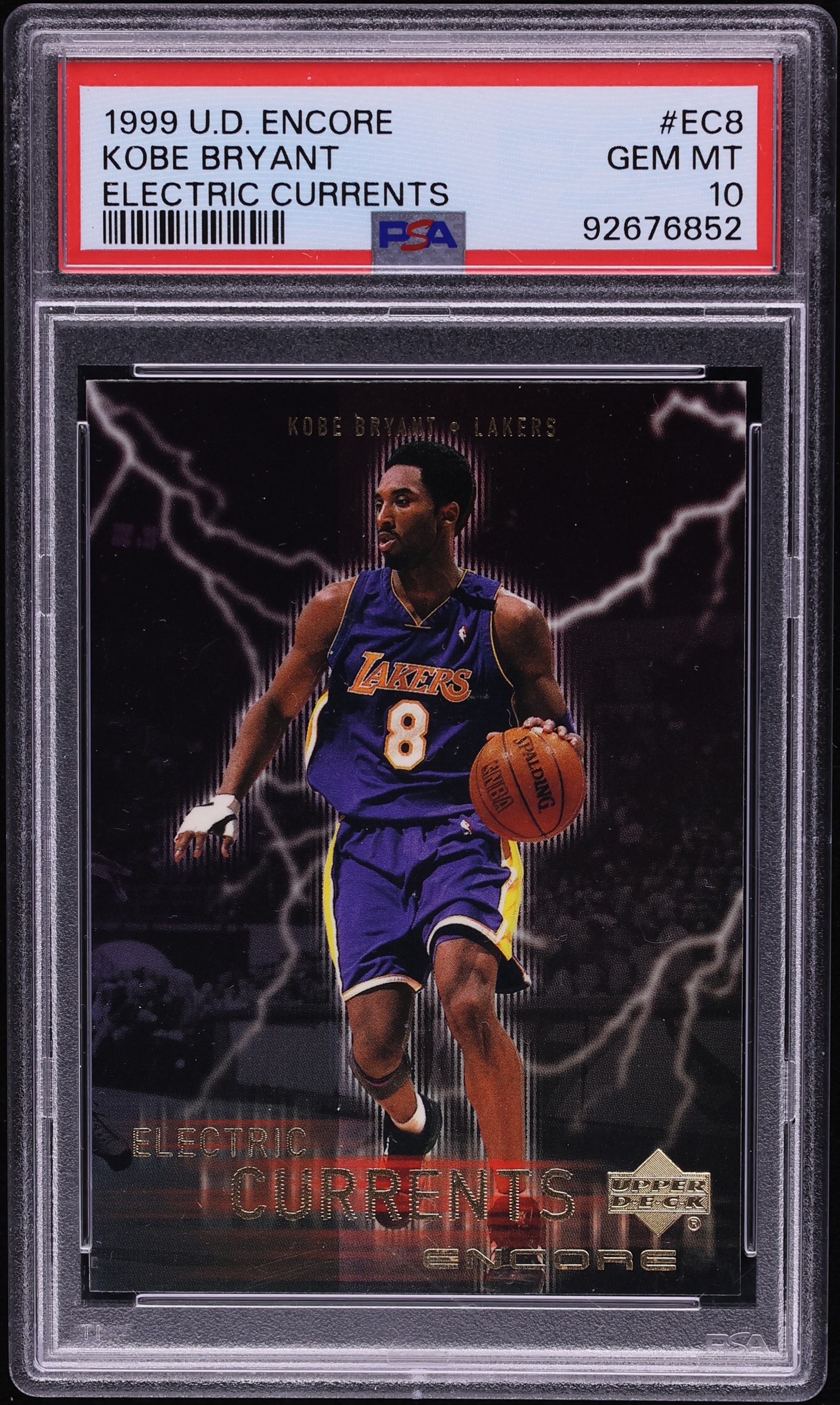 1999 Upper Deck Encore Electric Currents Kobe Bryant #EC8 PSA 10 