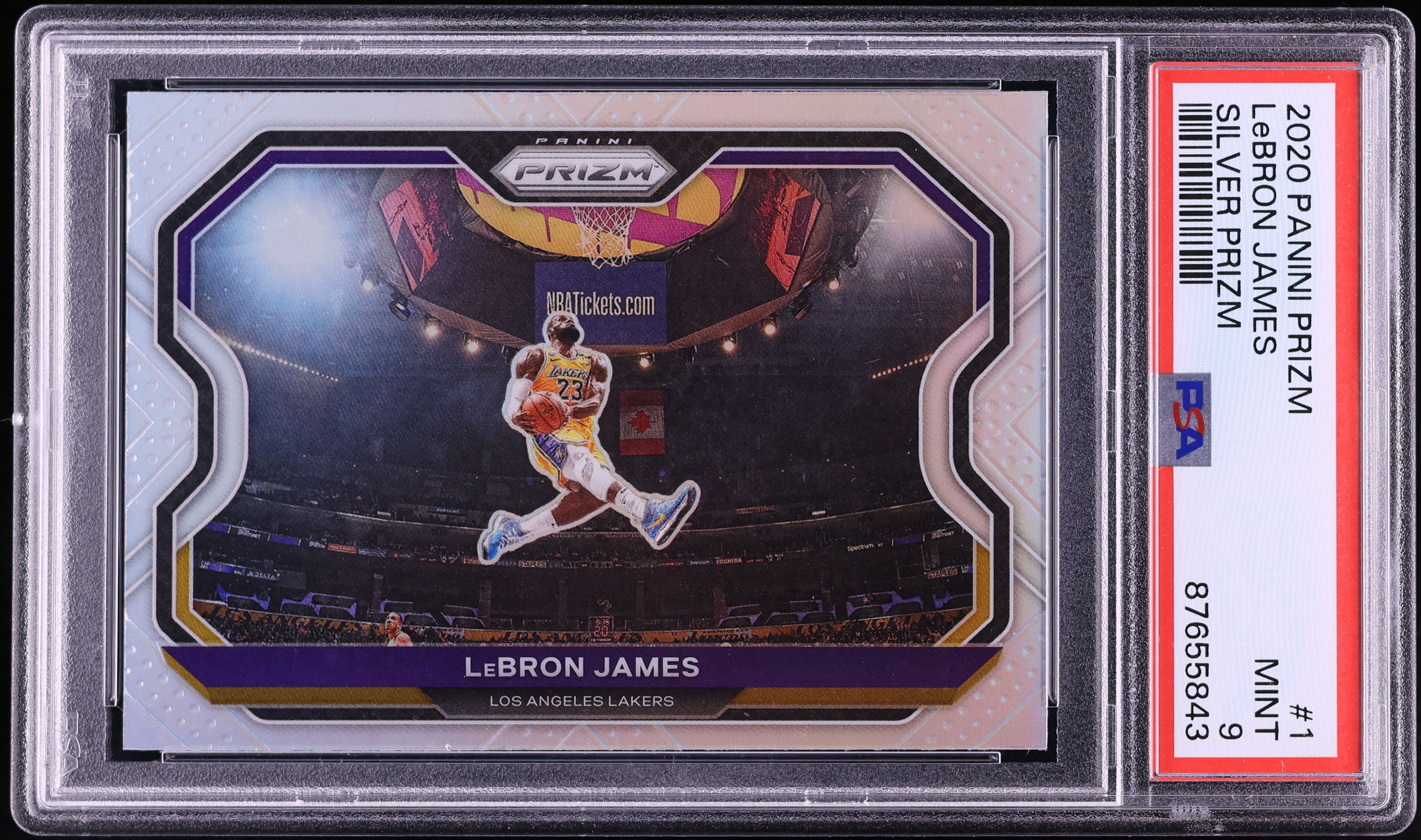 2020 Panini Prizm Silver LeBron James #1 PSA 9 MINT on Fanatics 