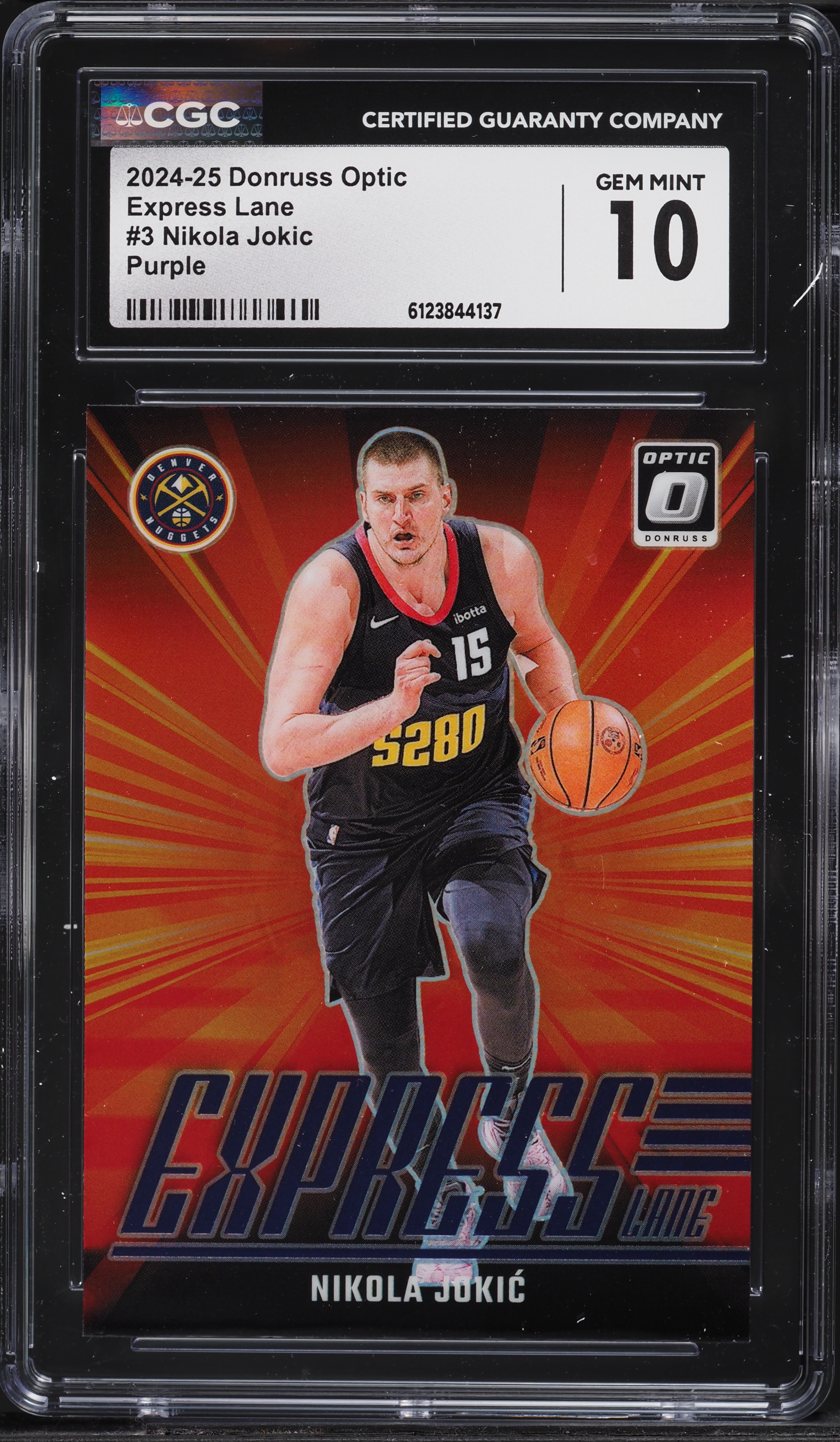 2024 Donruss Optic Express Lane Purple Prizm Nikola Jokic #3 CGC