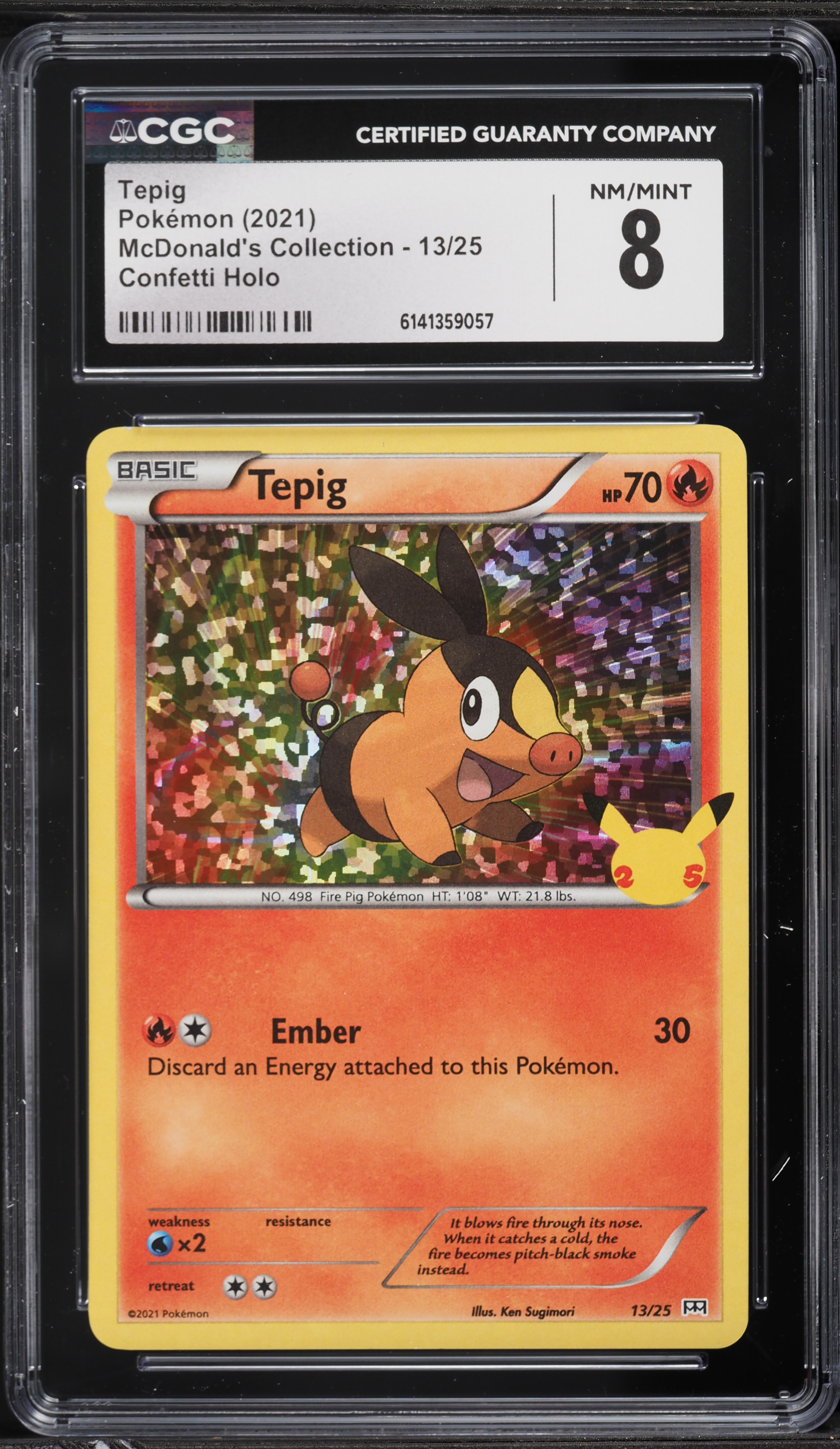 tepig mcdonalds pokemon card 13/25 Non-Holo (McDonalds Collection 2021) + 1x TitanCards Toploader Toys & Games Evolves from null Type Tepig 13/25 McDonalds Promo -