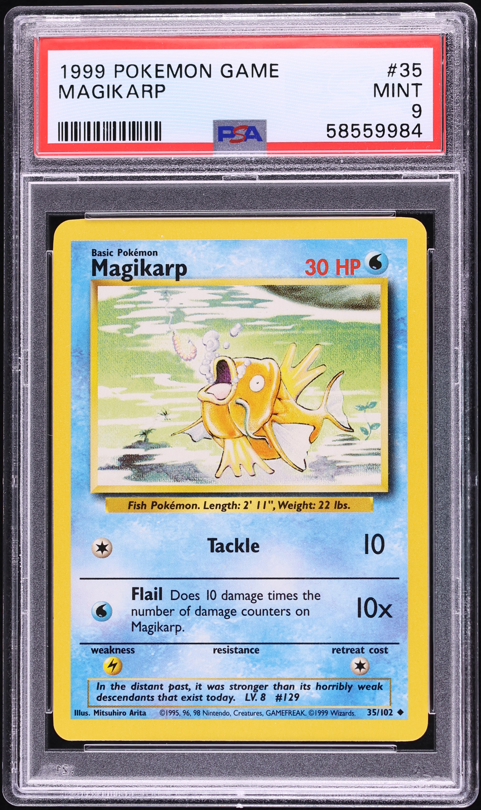 1999 Pokemon Base Set Magikarp #35 PSA 9 MINT on Fanatics Collect