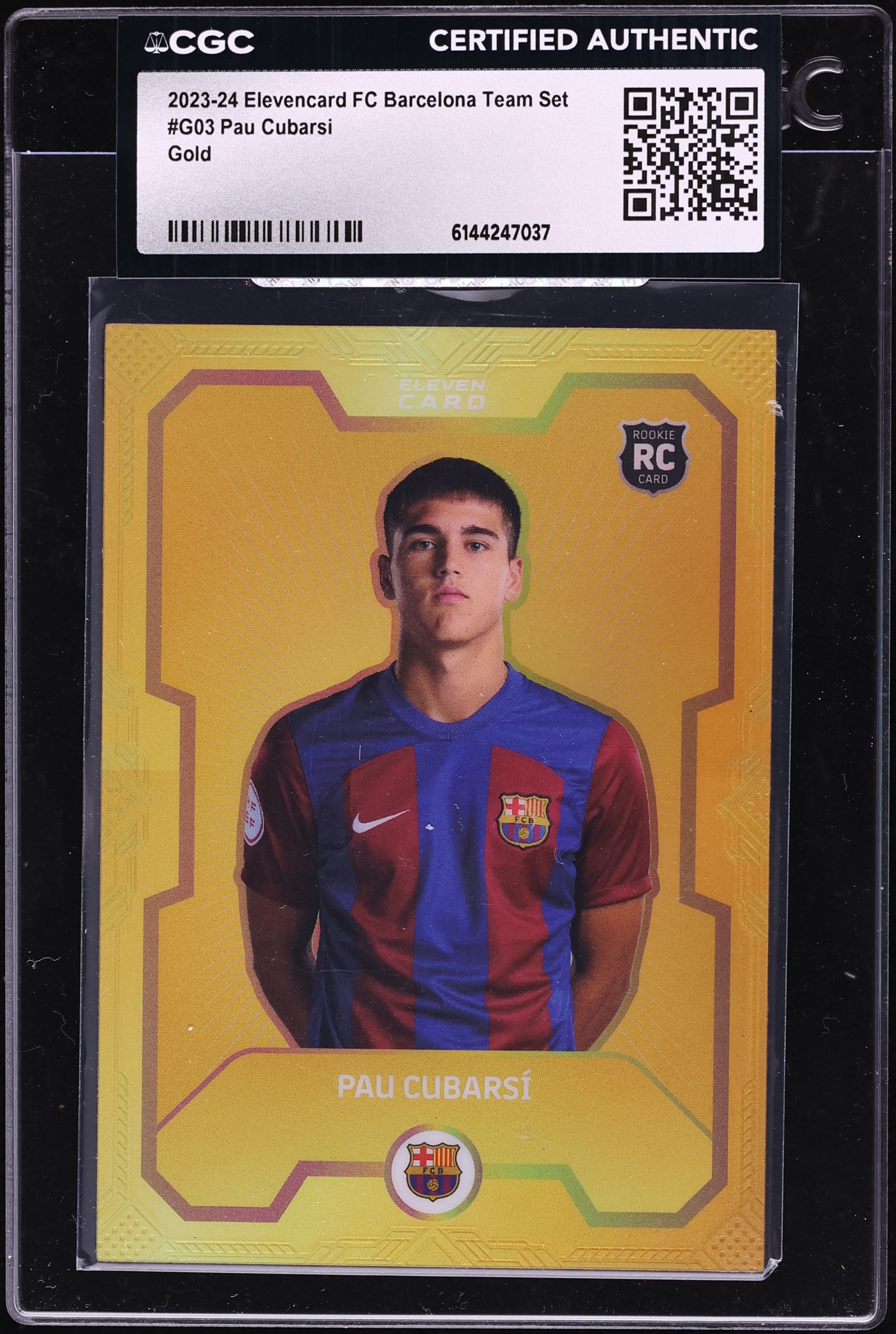 2023 Elevencard FC Barcelona Team Set Gold Pau Cubarsi ROOKIE /10
