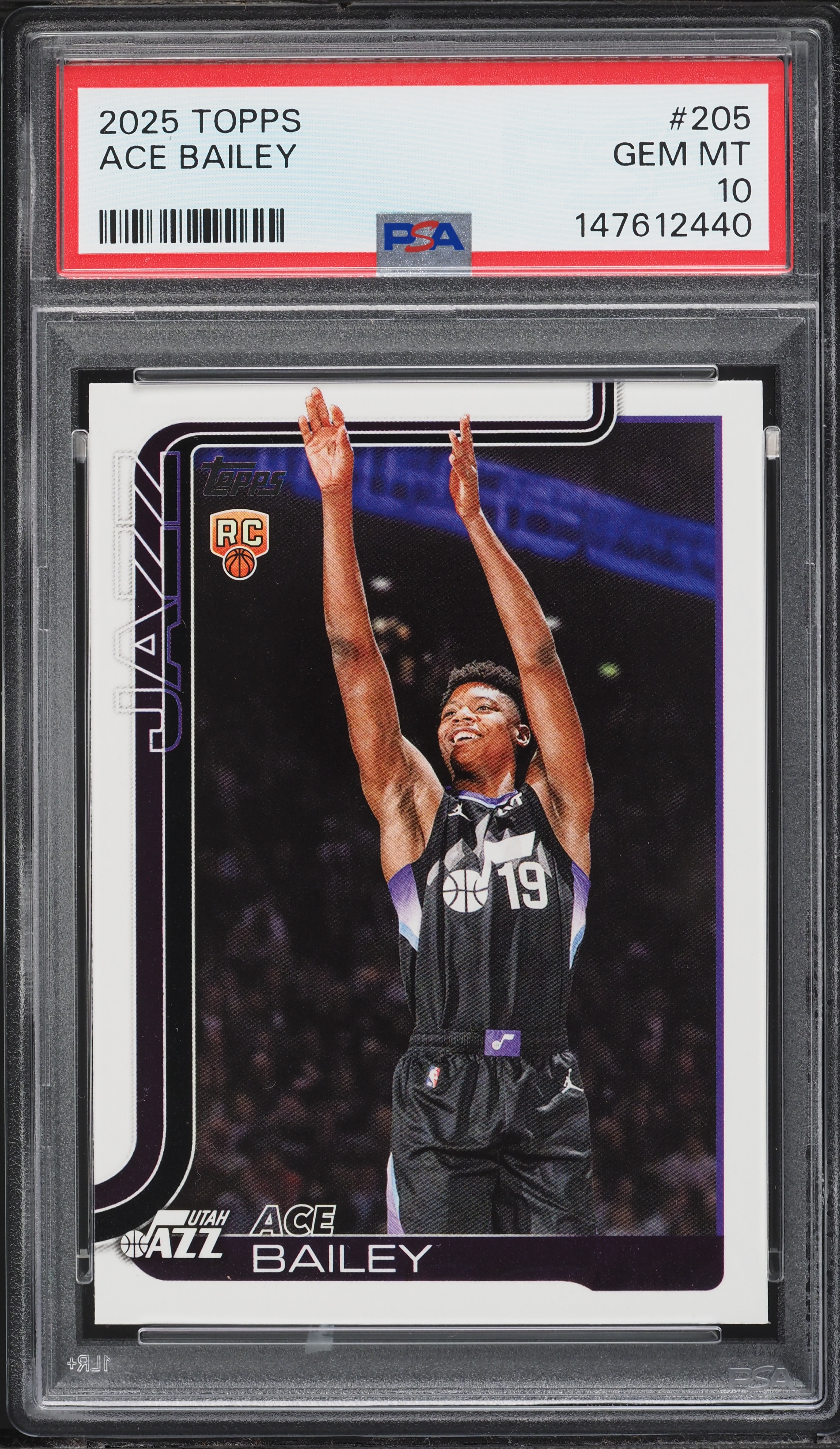 2025 Topps Basketball Ace Bailey ROOKIE #205 PSA 10 GEM MINT on 