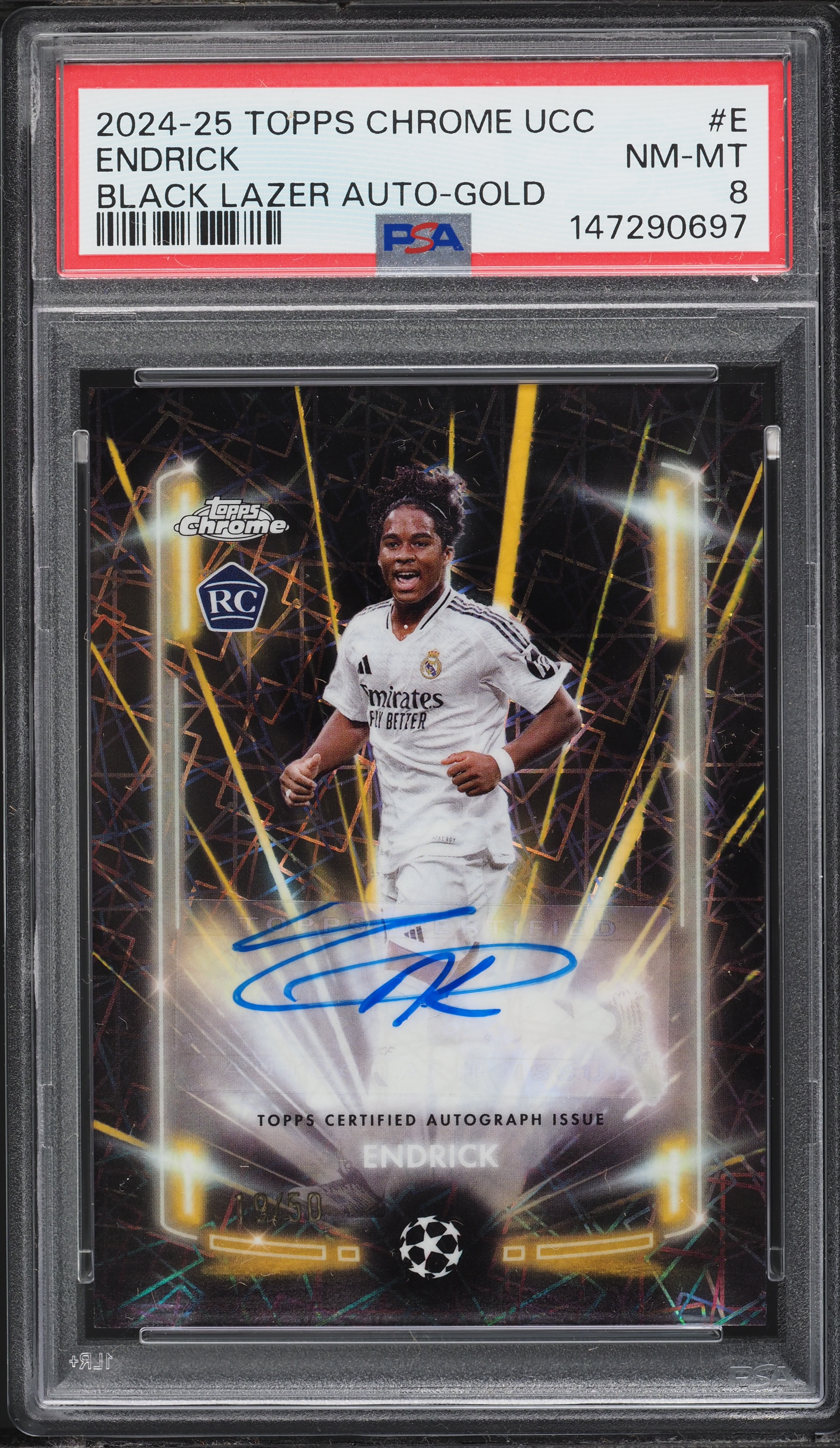 2024 Topps Chrome UEFA Club Competitions Black Lazer Gold Endrick