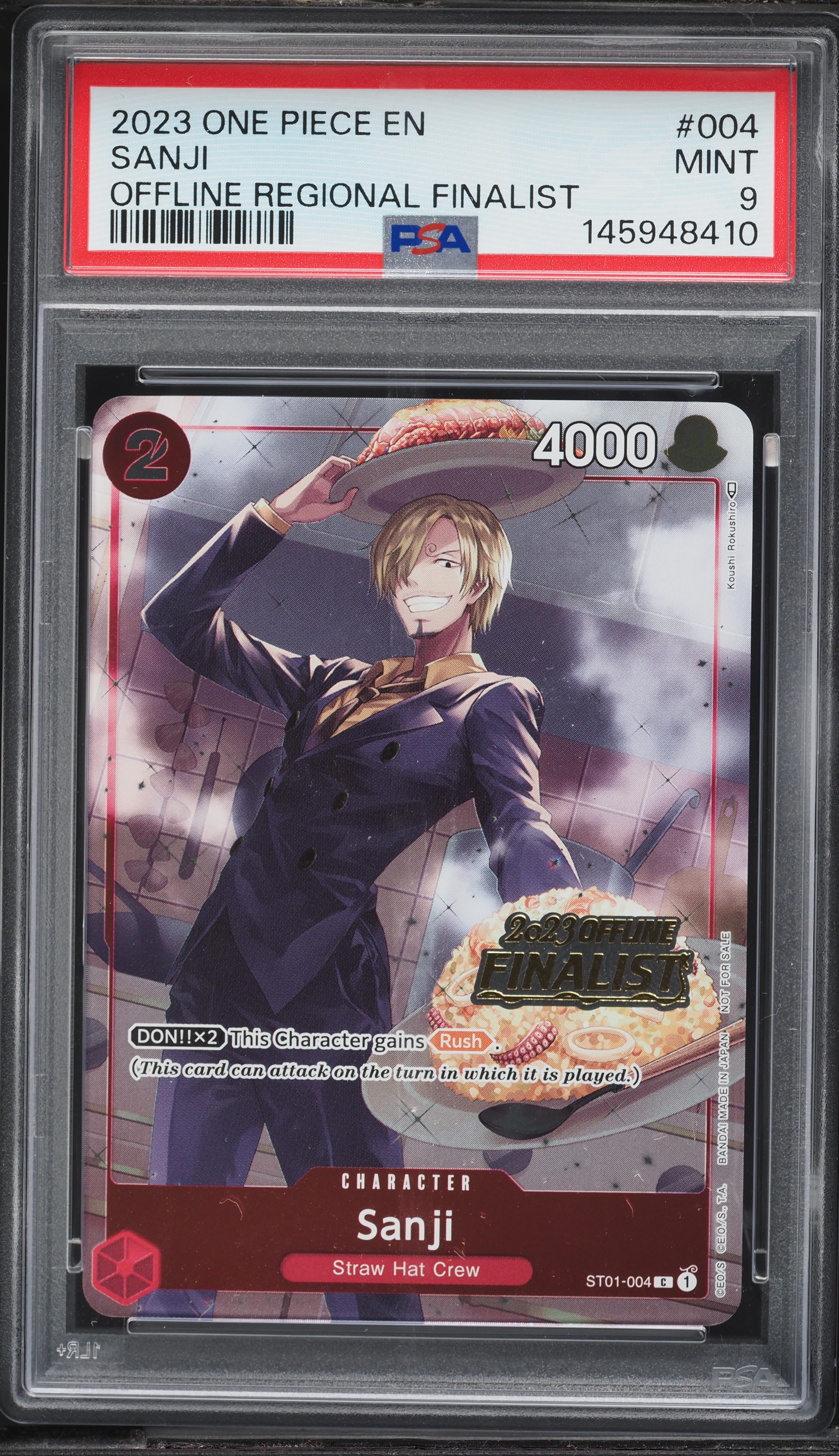 2023 One Piece Promo Offline Regional Finalist Sanji #004 PSA 9 