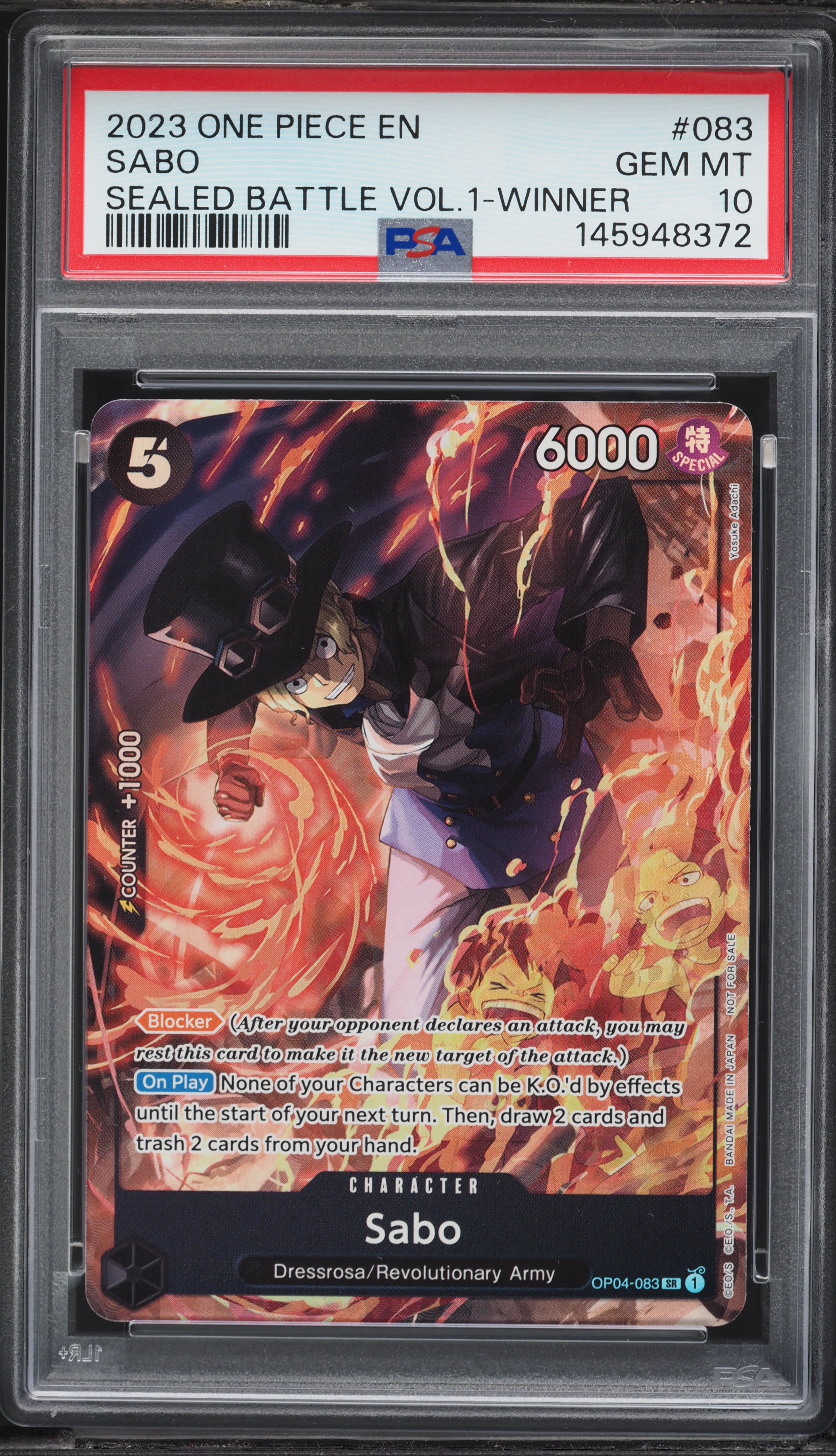 2023 One Piece Promo Sealed Battle Vol. 1 Winner SR Sabo #083 PSA