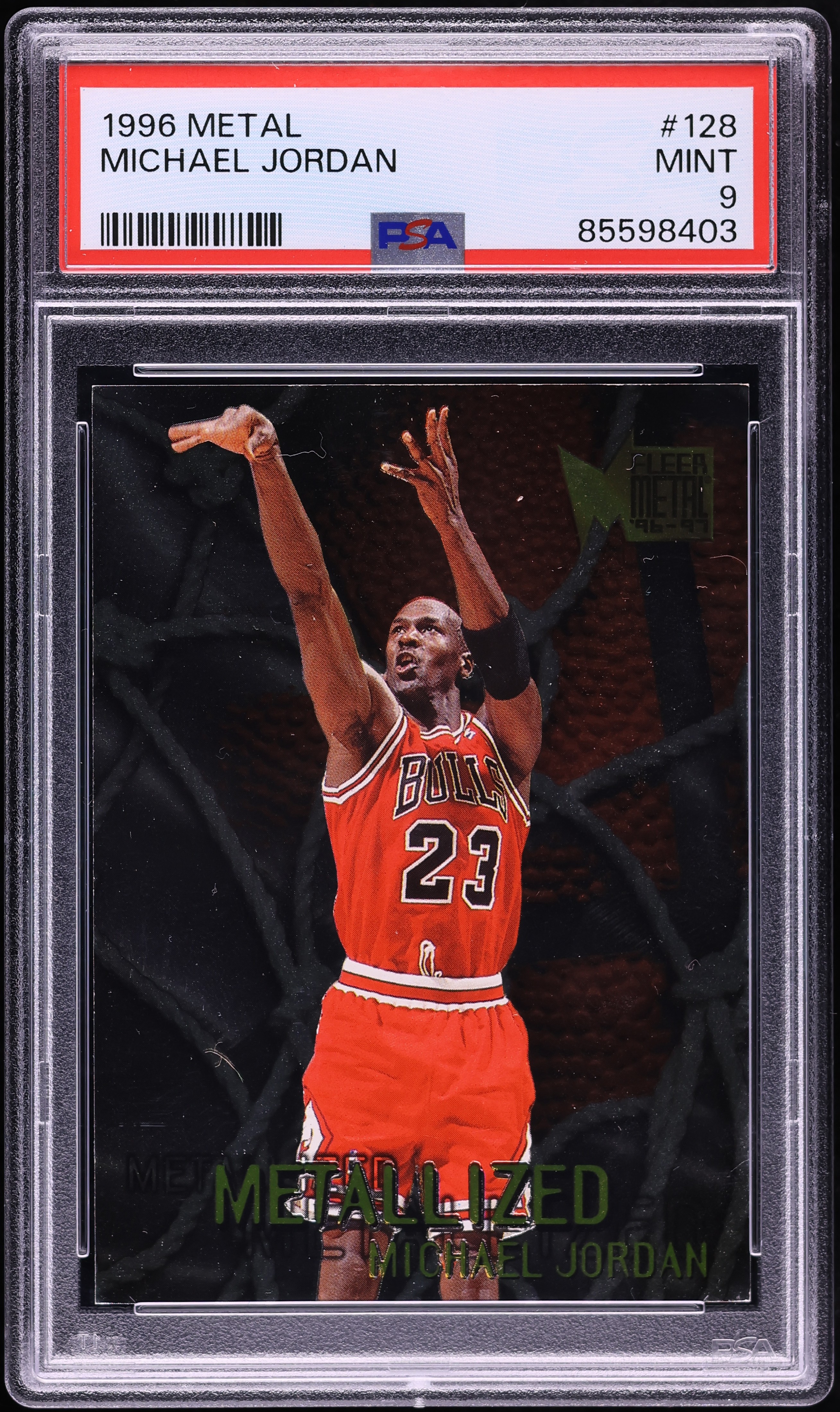 1996 Metal Metallized Michael Jordan #128 PSA 9 MINT on Fanatics