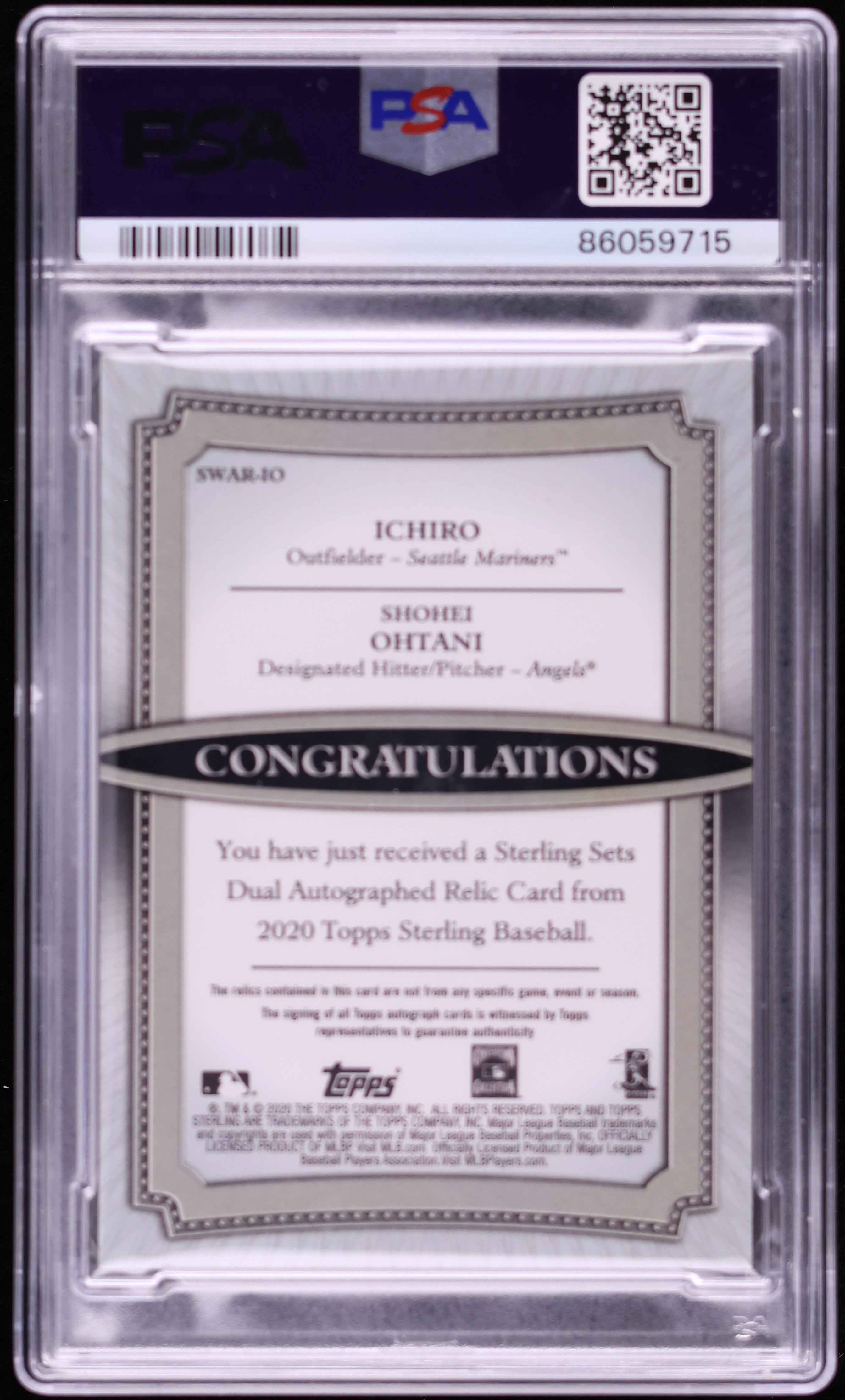 2020 Topps Sterling Sets Dual Red Shohei Ohtani Ichiro PATCH AUTO 