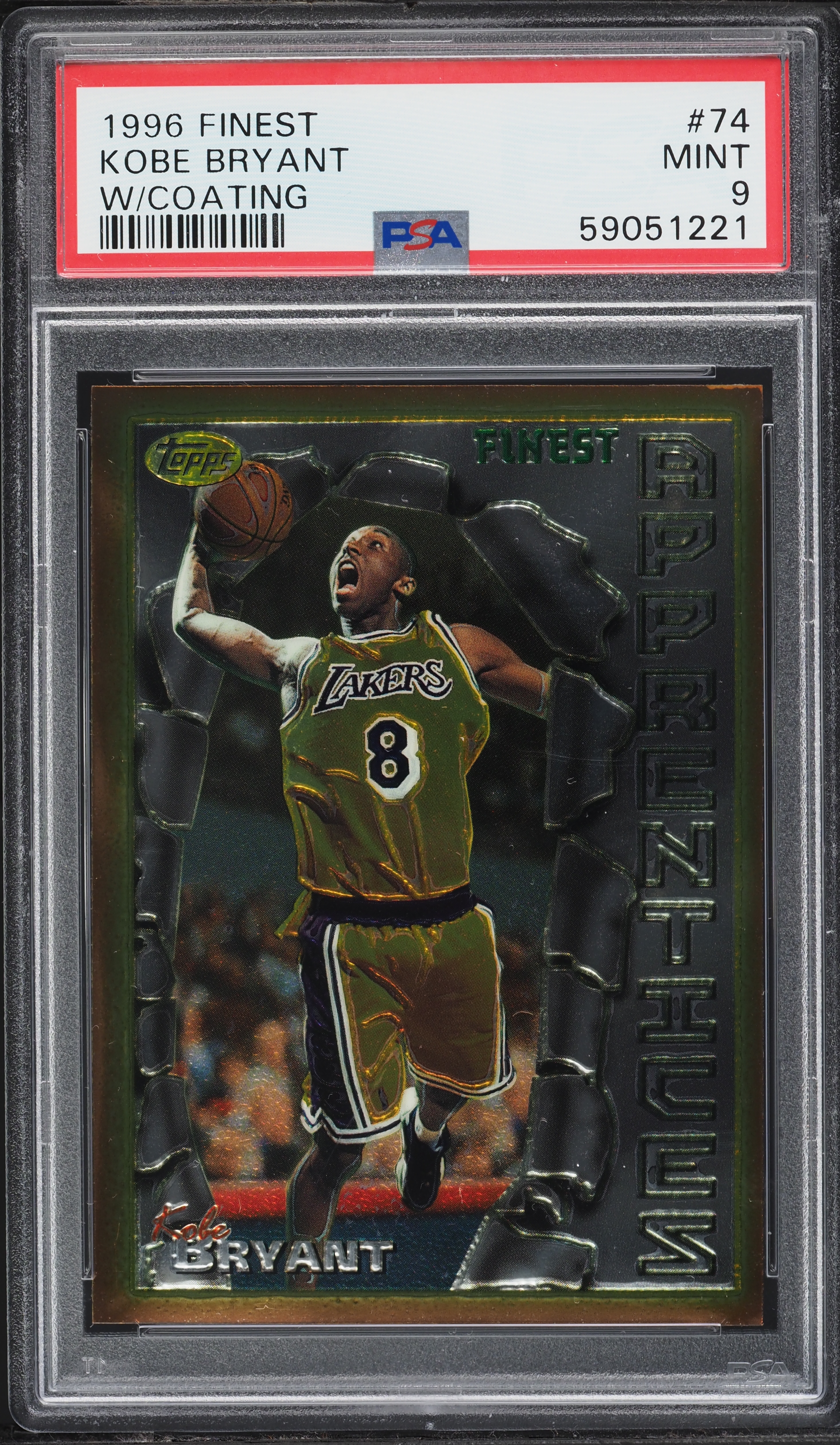【PSA 9】1996 コービー・ブライアント #74 with coating 1996 Finest Basketball w/ Coating Kobe Bryant ROOKIE #74 PSA 9