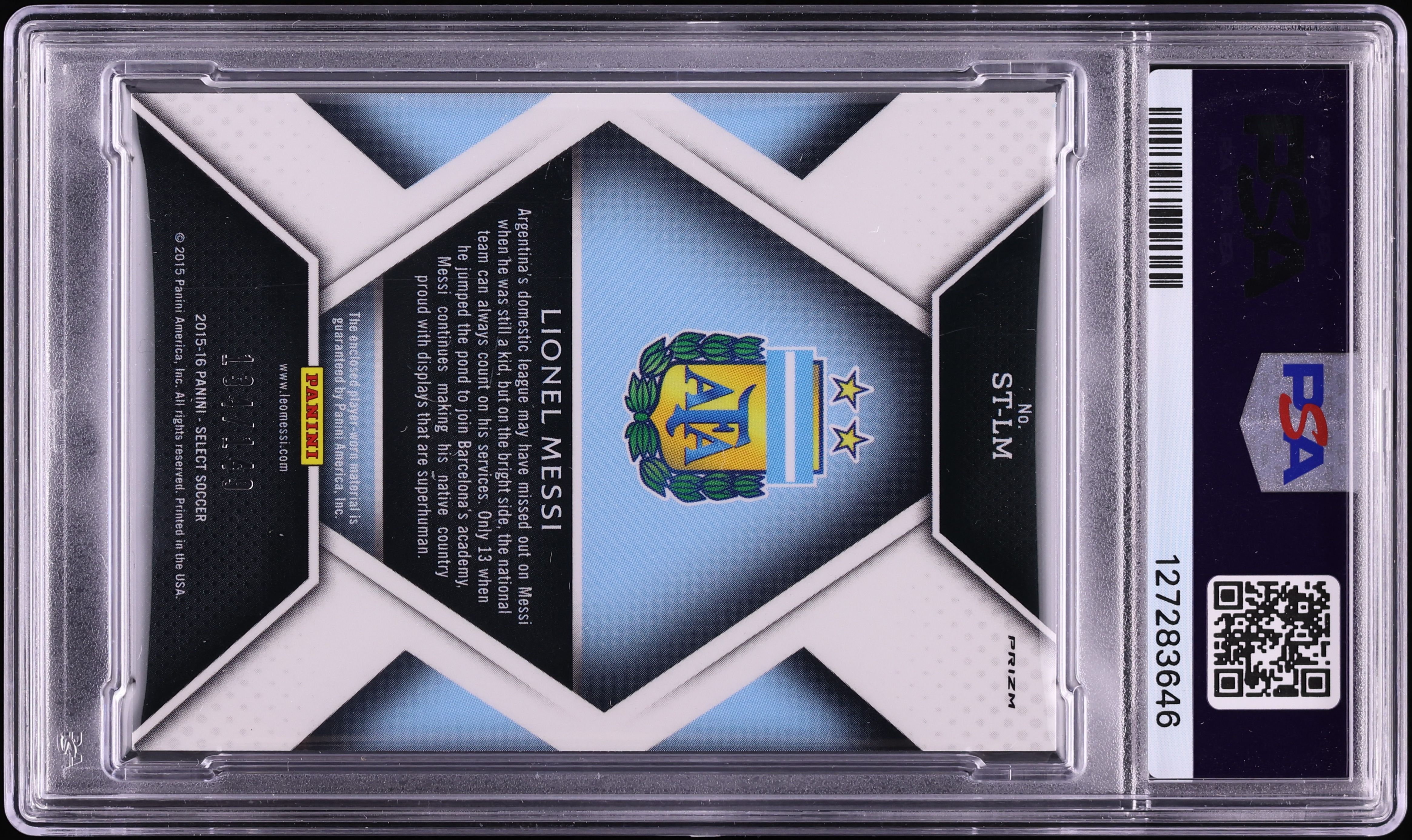 2015 Select Stars Orange Prizm Lionel Messi PATCH /149 #ST-LM PSA