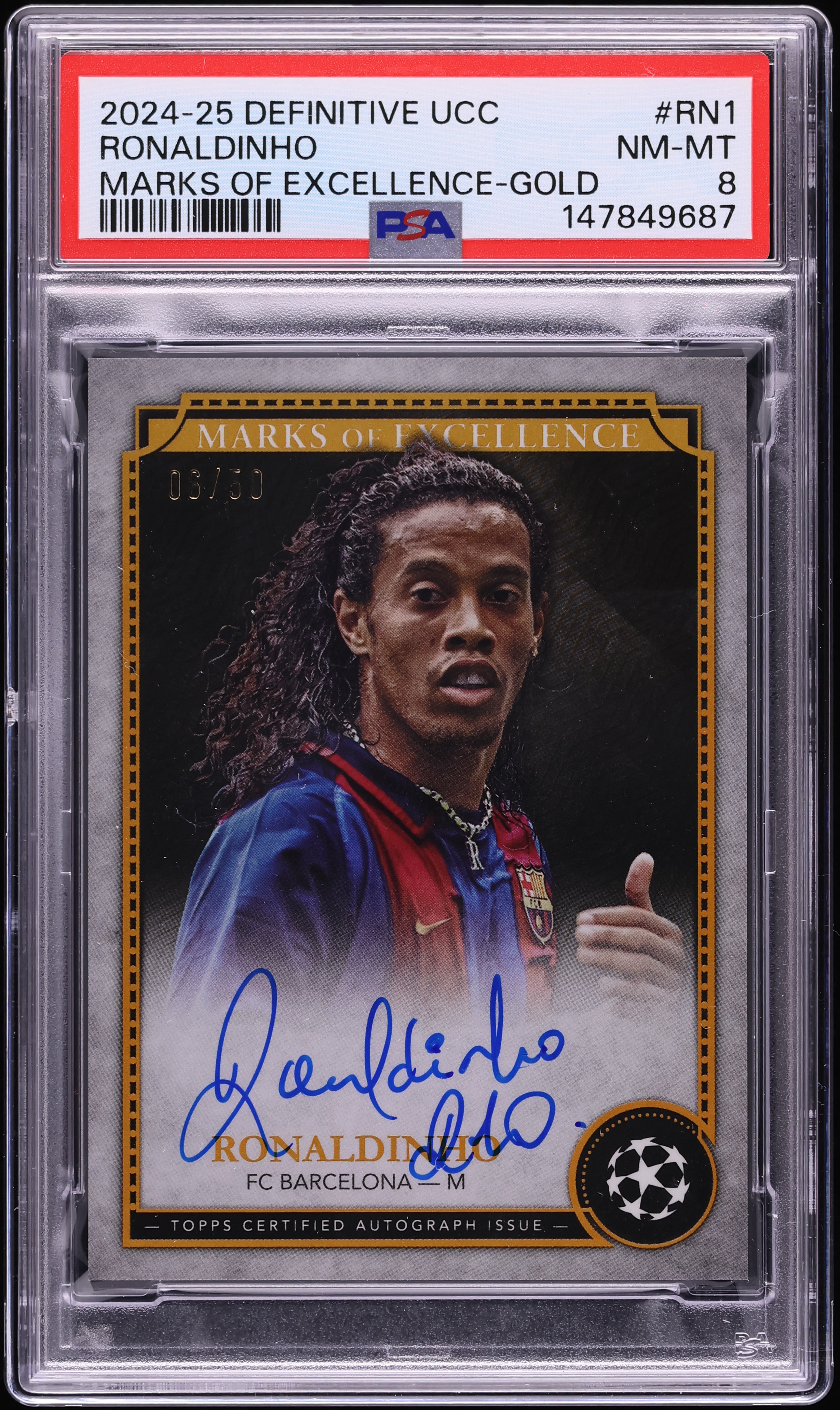 2024 Topps Definitive Collection UEFA CC Marks Of Excellence Gold 