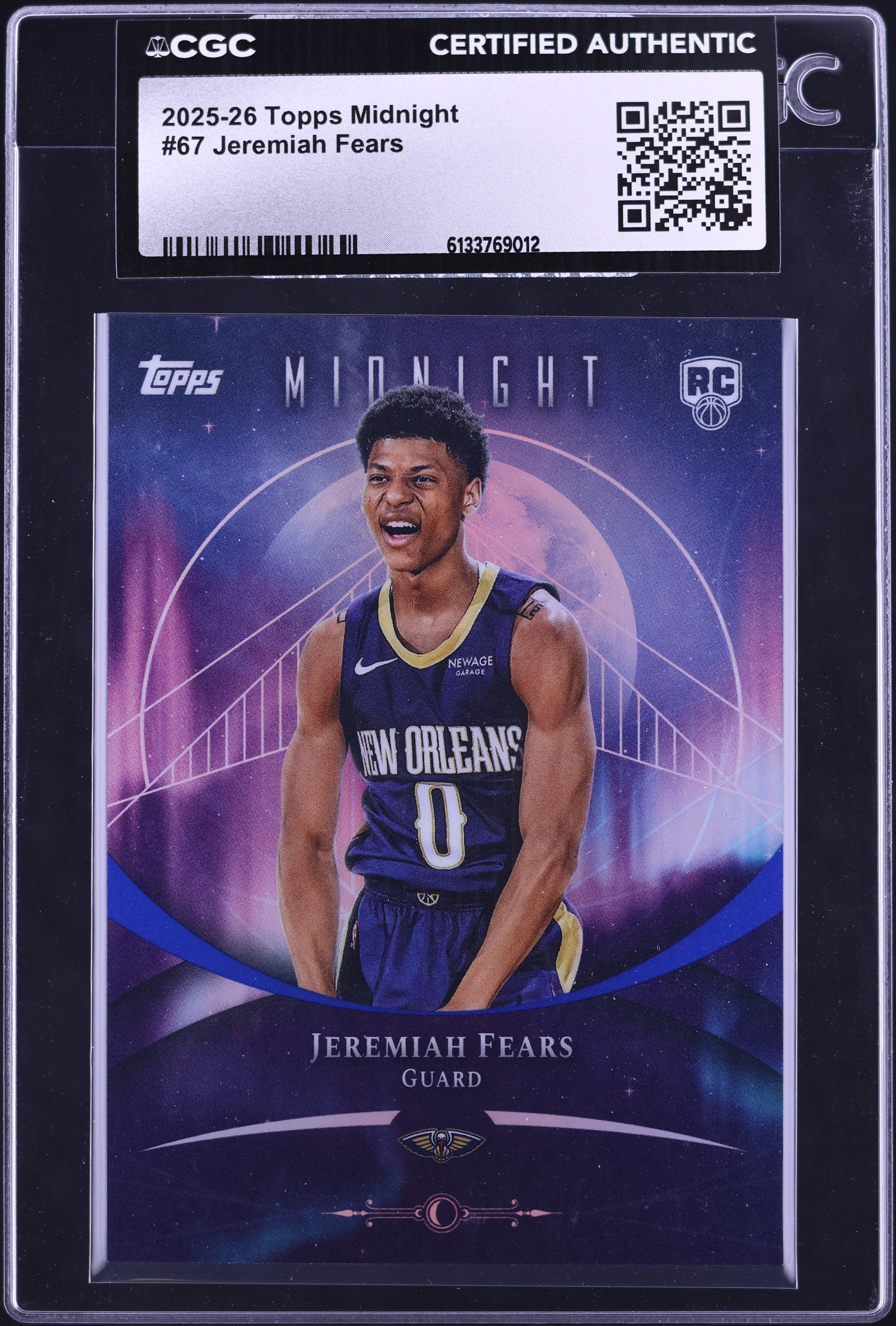 2025 Topps Midnight Jeremiah Fears ROOKIE #67 CGC AUTH on Fanatics 