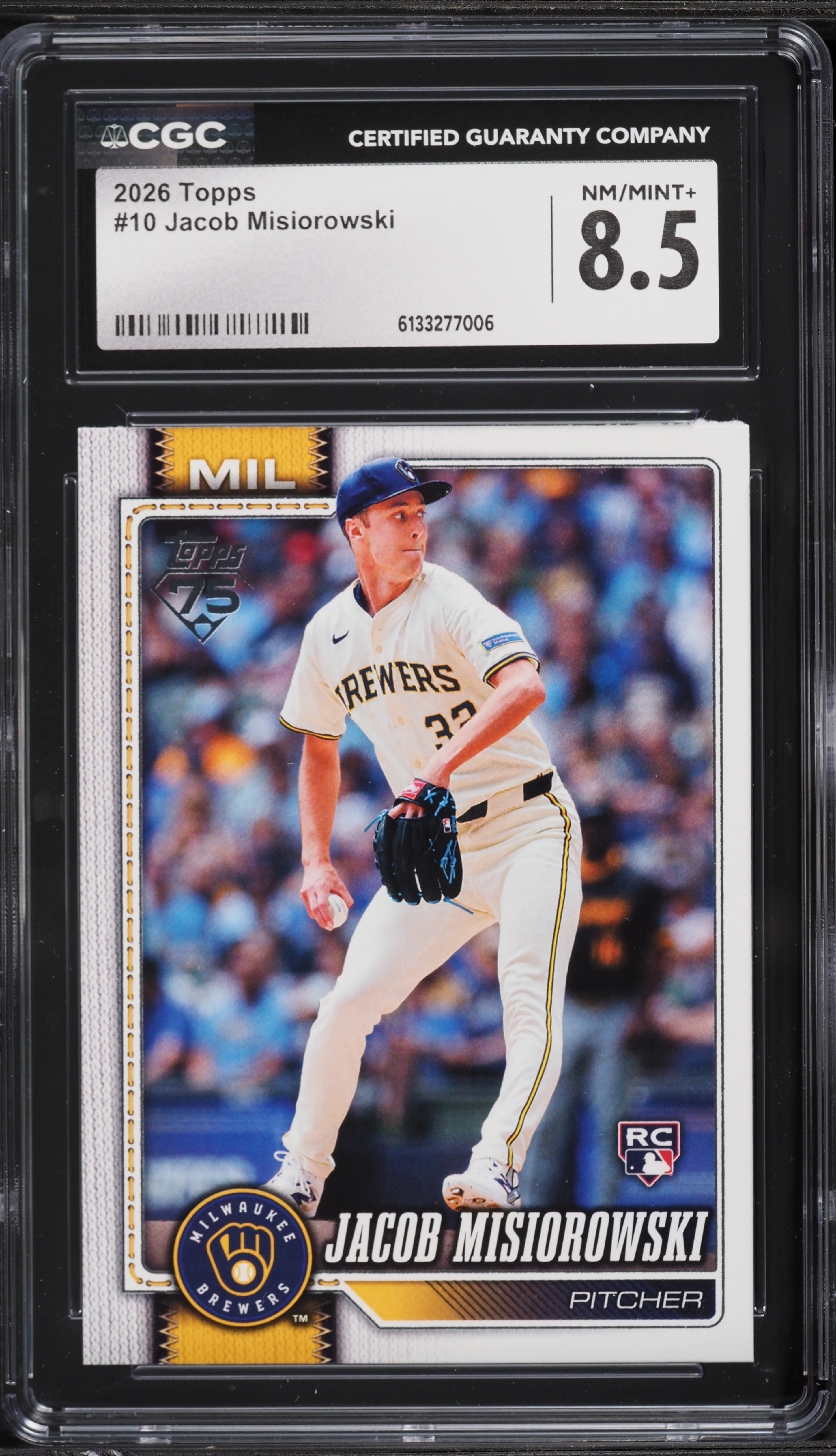 2026 Topps Jacob Misiorowski ROOKIE #10 CGC 8.5 NM-MT+ on Fanatics 