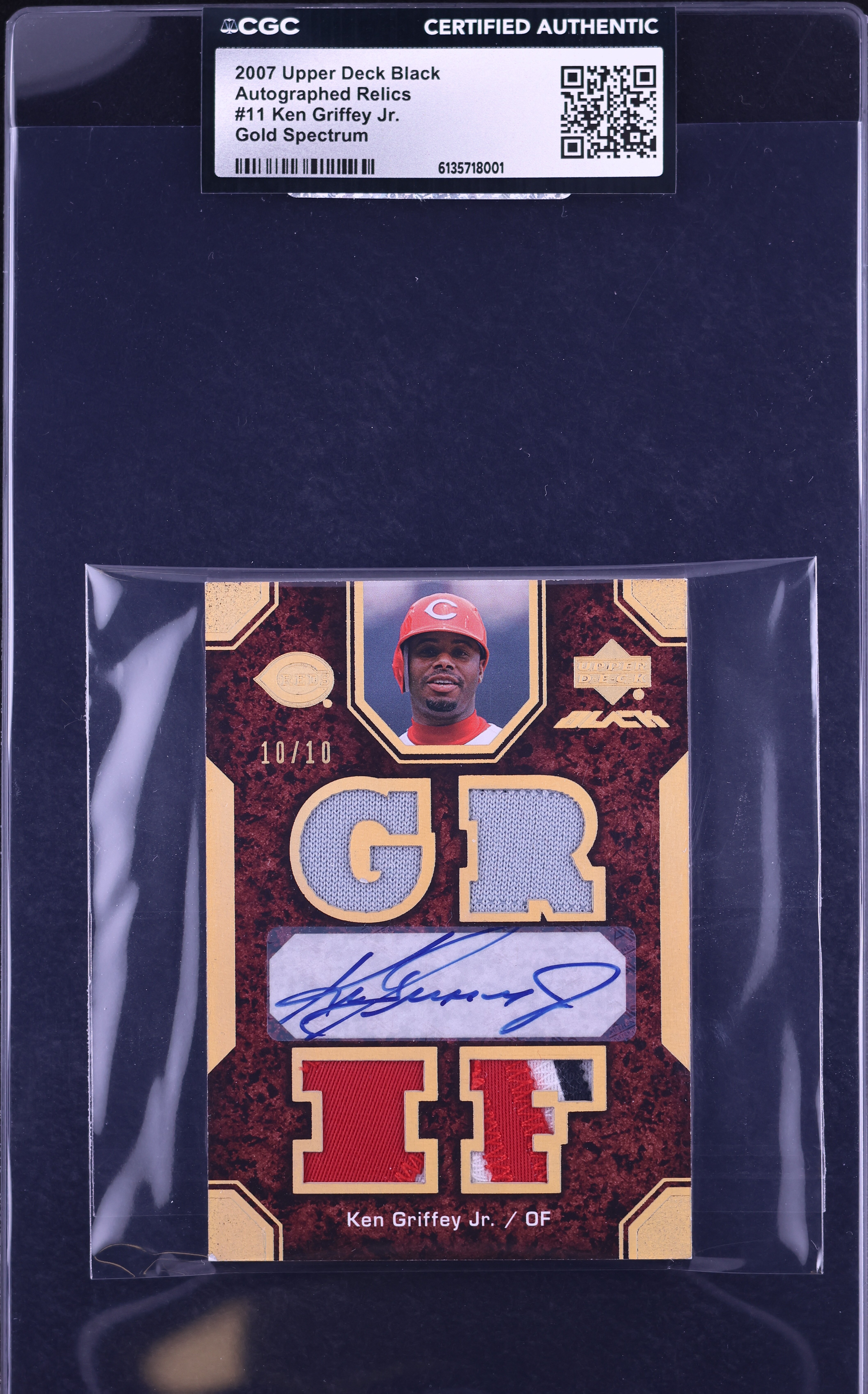 2007 Upper Deck Black Gold Spectrum Ken Griffey Jr. PATCH AUTO 10