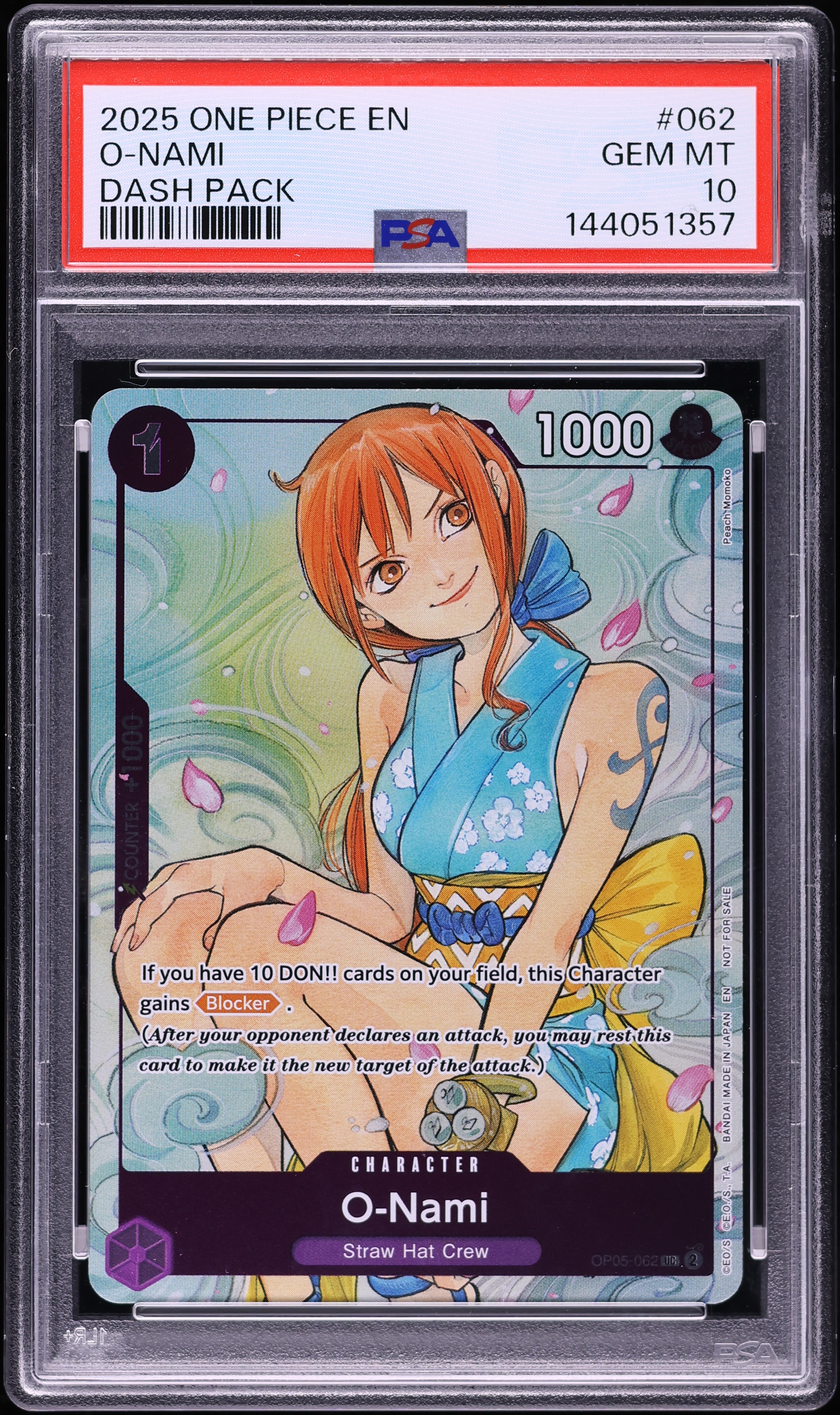 nami 2025 One Piece Dash Pack '25 O-Nami #062 PSA 10 GEM MINT on