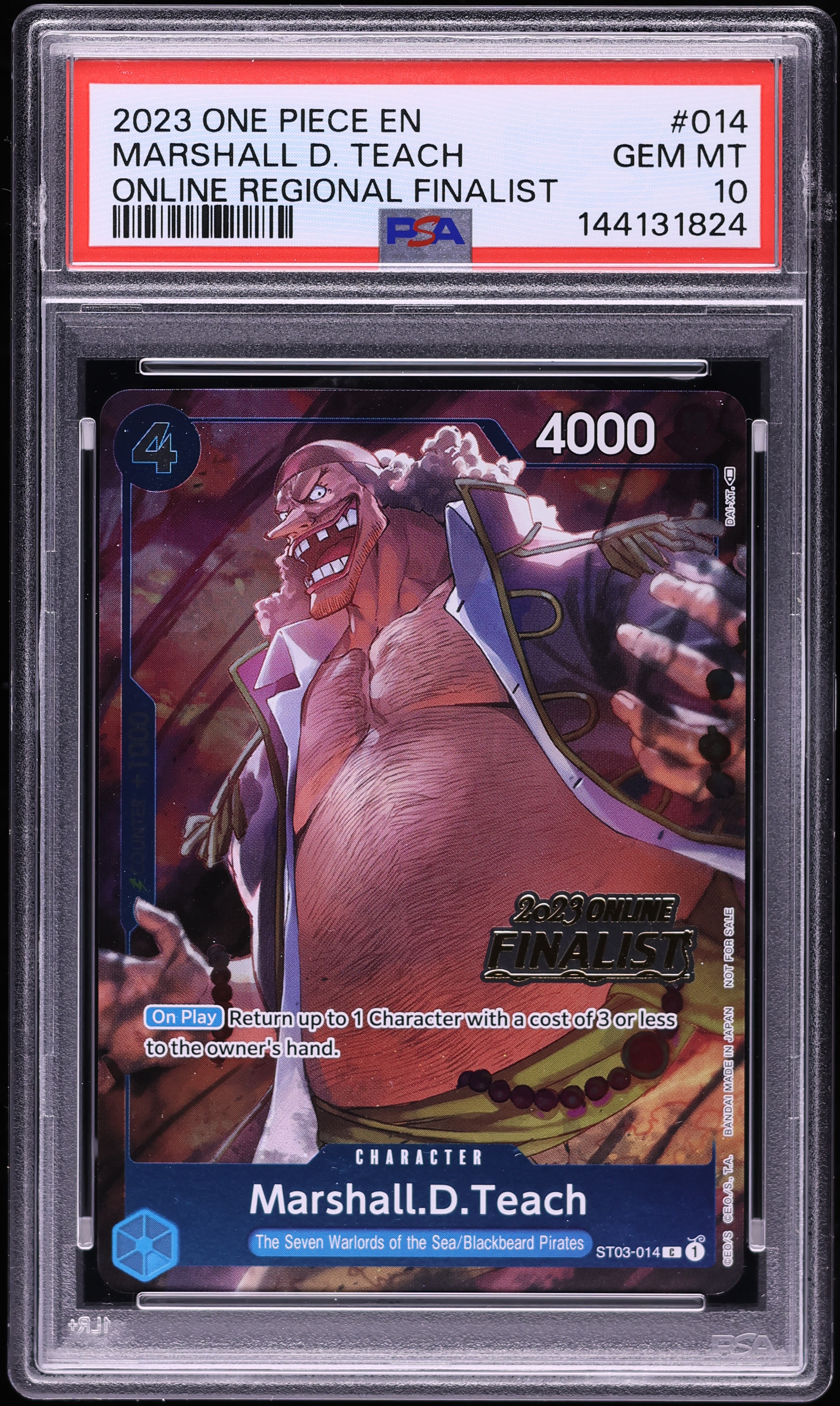 【英語版】マーシャル・D・ティーチ2023OFFLINE finalist 2023 One Piece Promos Online Regional Finalist Marshall D. Teach