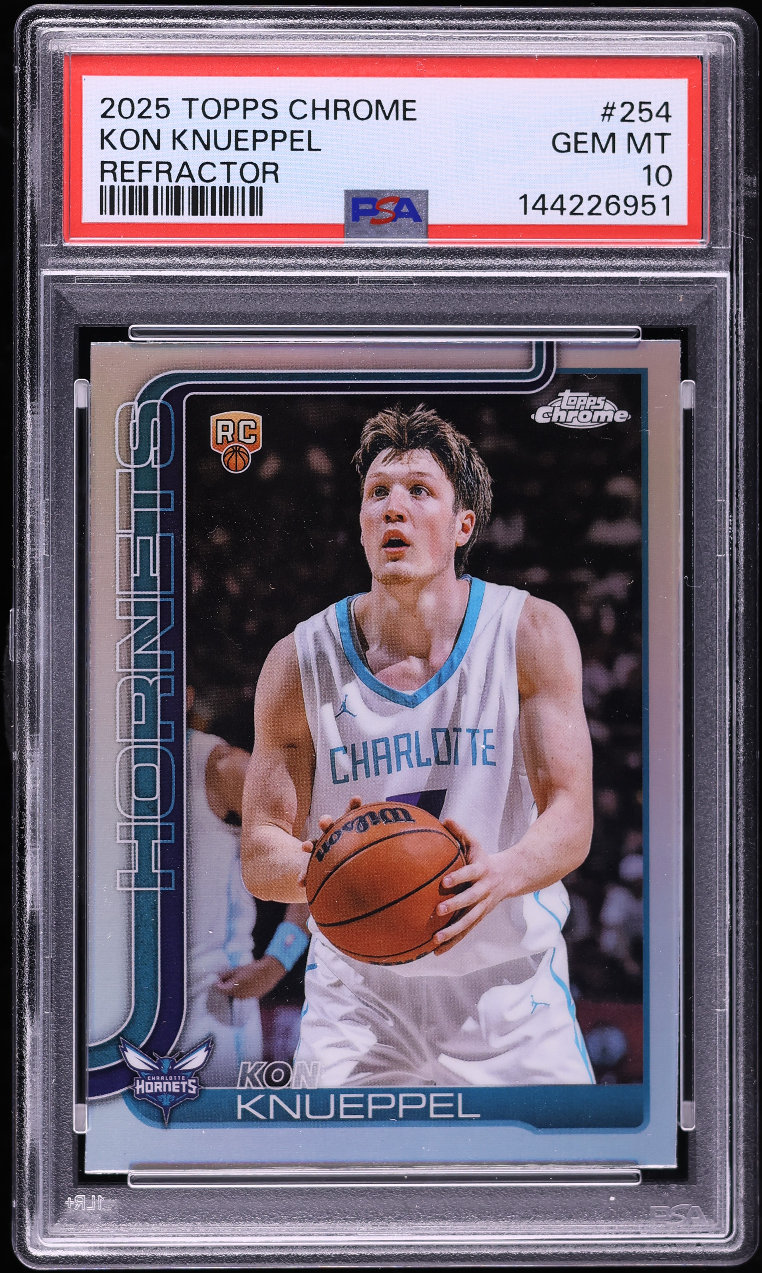 2025 Topps Chrome Refractor Kon Knueppel ROOKIE #254 PSA 10 GEM 