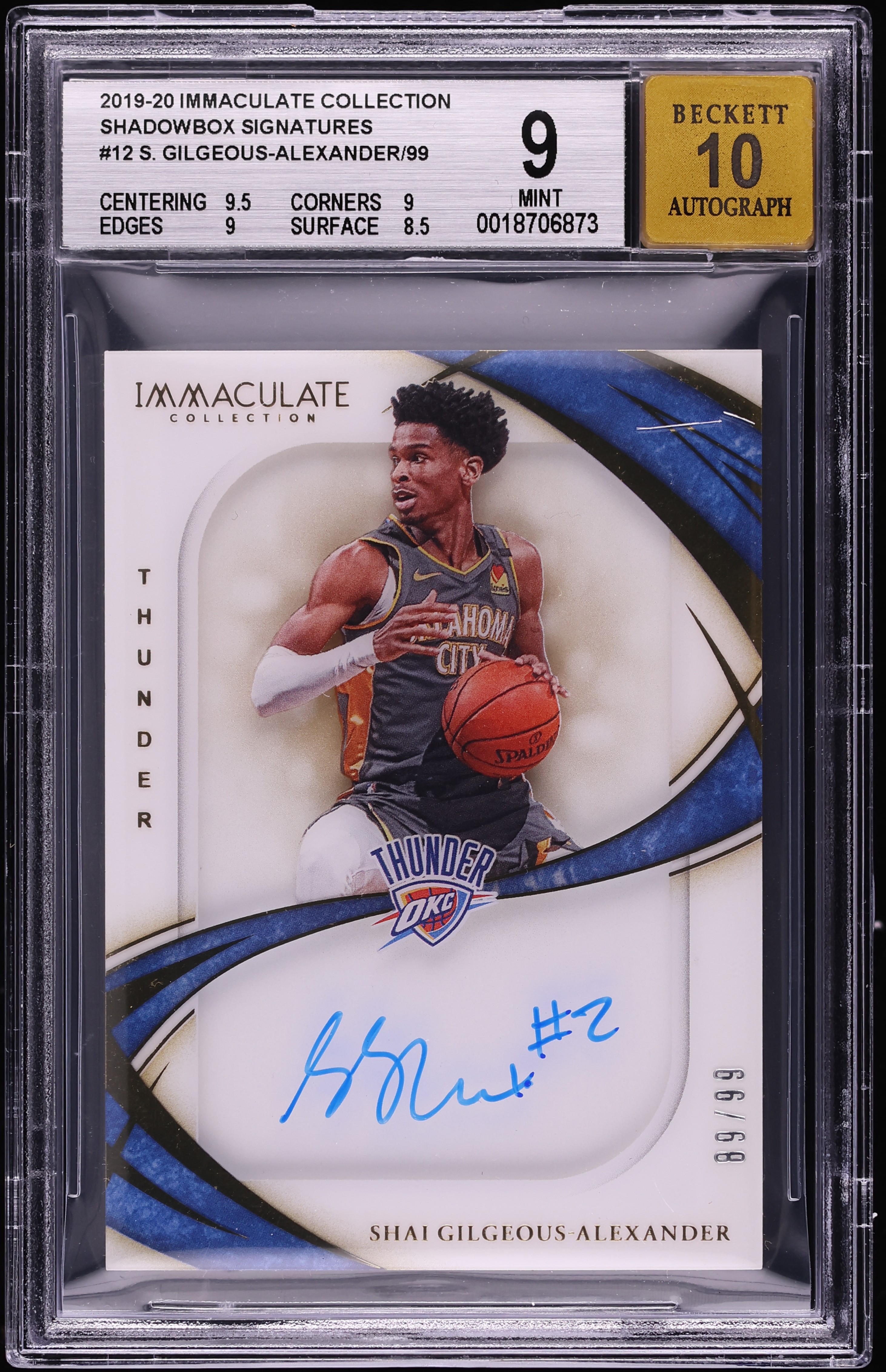 2019 Immaculate Collection Shadowbox Signatures Shai Gilgeous