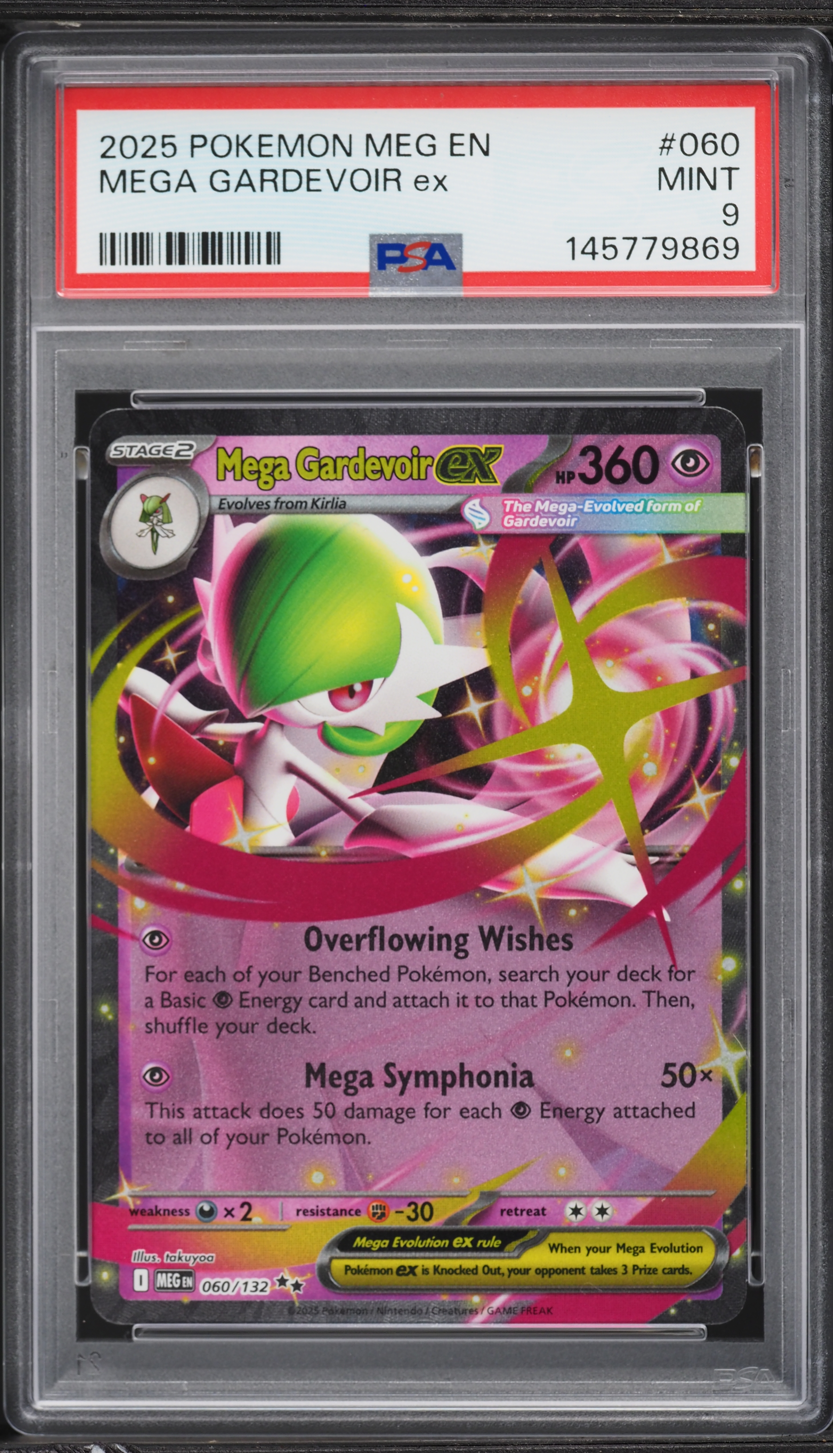 2025 Pokemon Mega Evolution Holo Mega Gardevoir ex #60 PSA 9 MINT