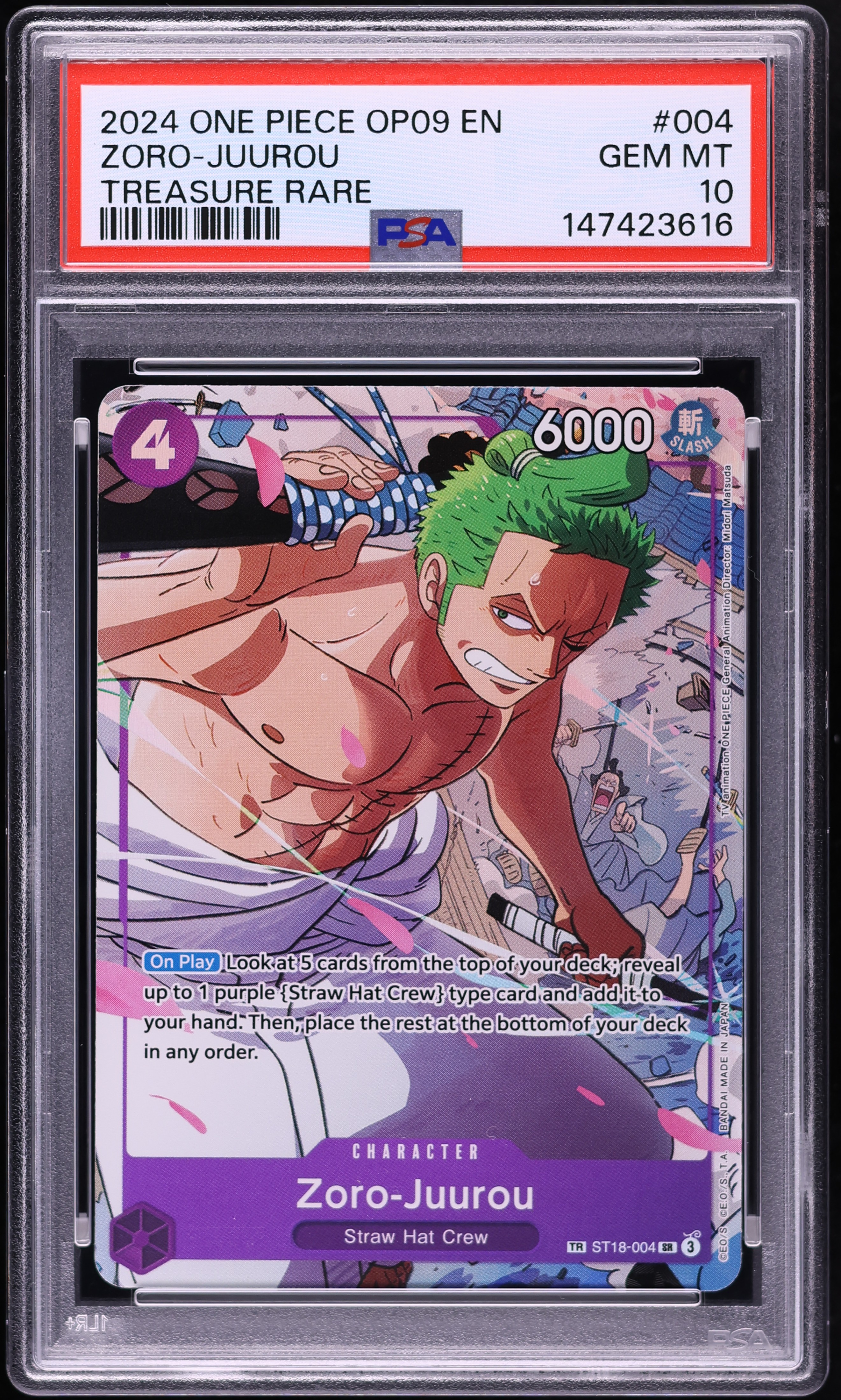 2024 One Piece Emperors In The New World SR Treasure Rare Zoro
