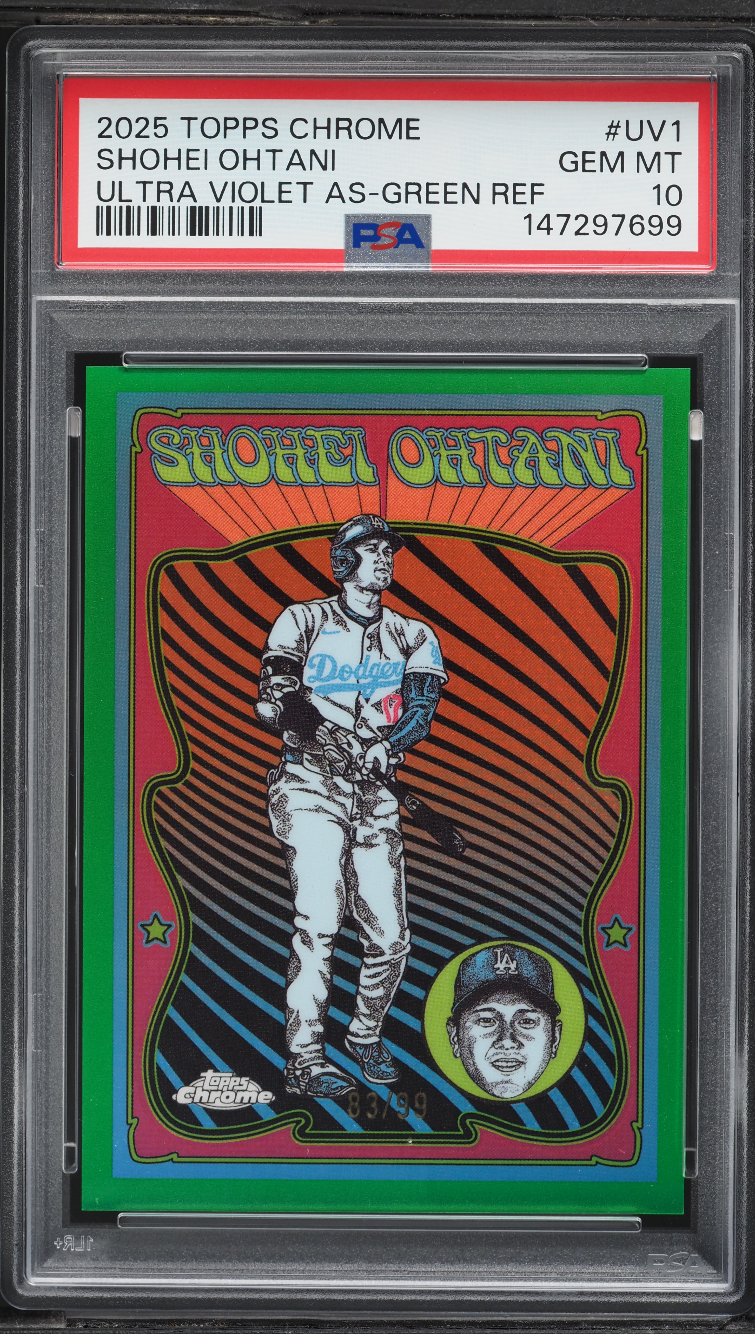 パリーパリー　斑入り　US株　希少株 2025 Topps Chrome Ultraviolet All-Stars Green Refractor Shohei