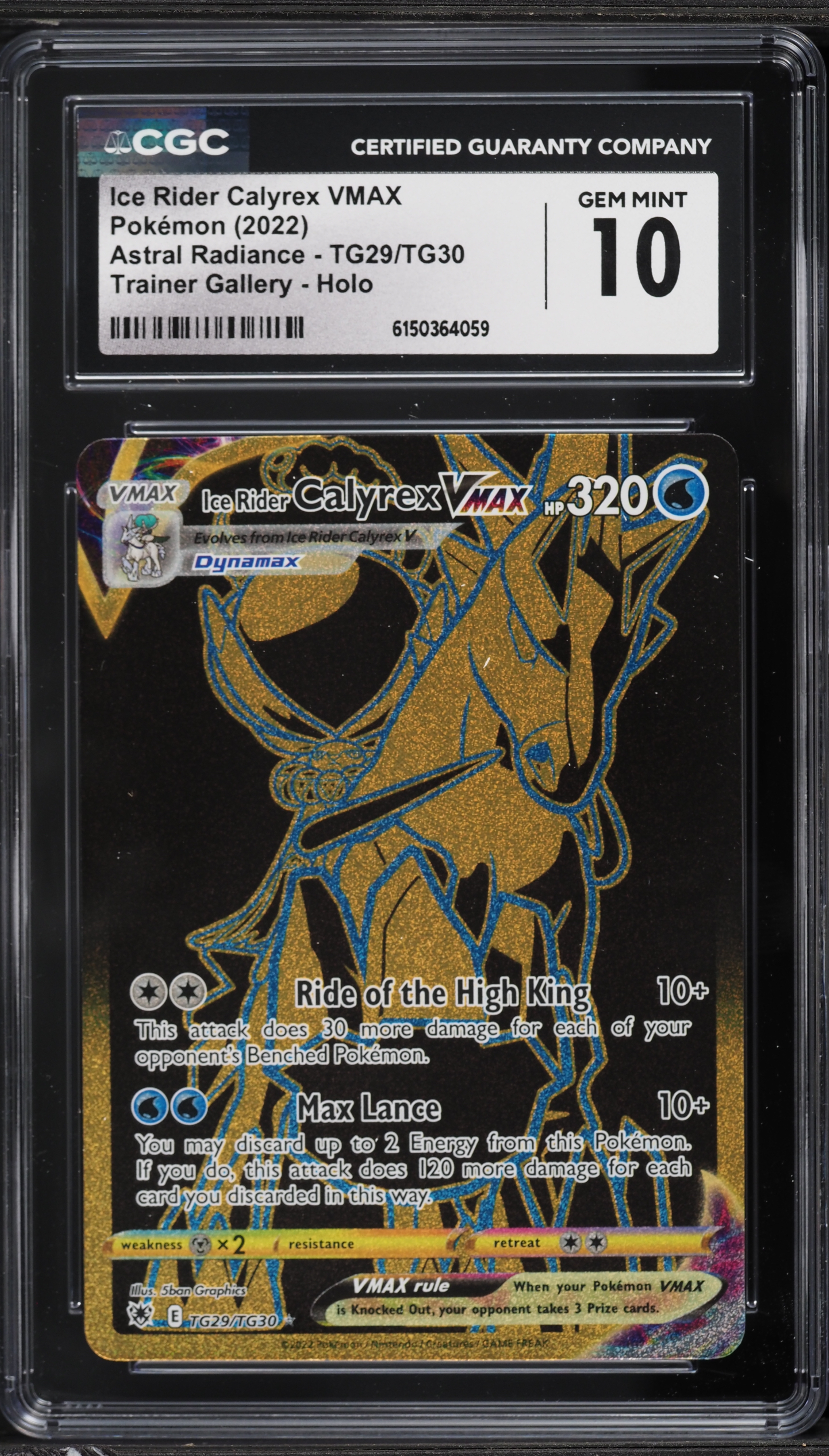 pokemon card ice rider calyrex vmax gold 2022 Sword & Shield Astral Radiance CHR #TG29 CGC 10 GEM MINT on Fanatics Collect If you do Ice Rider CALYREX VMAX TG29/TG30