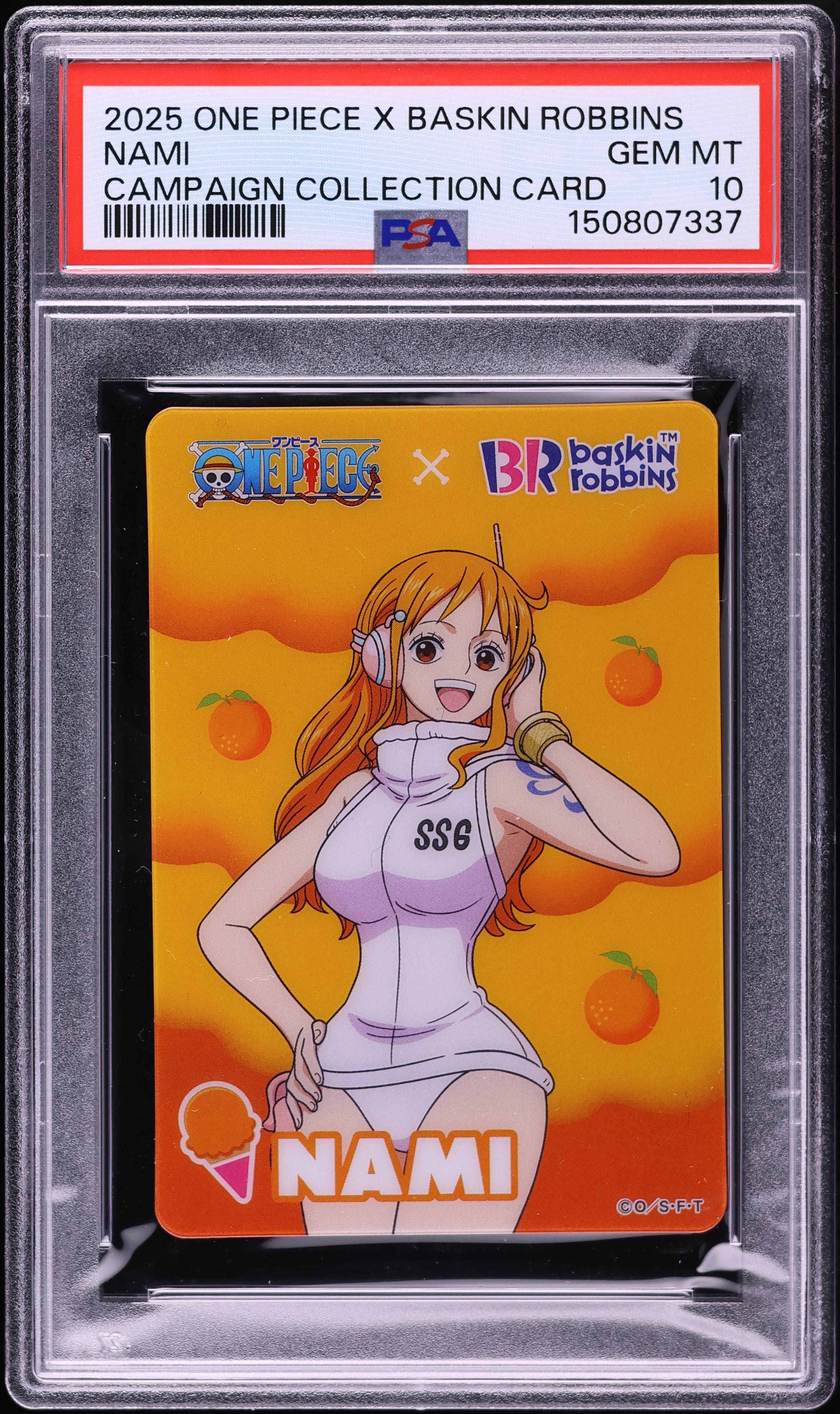 2025 One Piece X Baskin Robbins Campaign Collection Card Nami PSA
