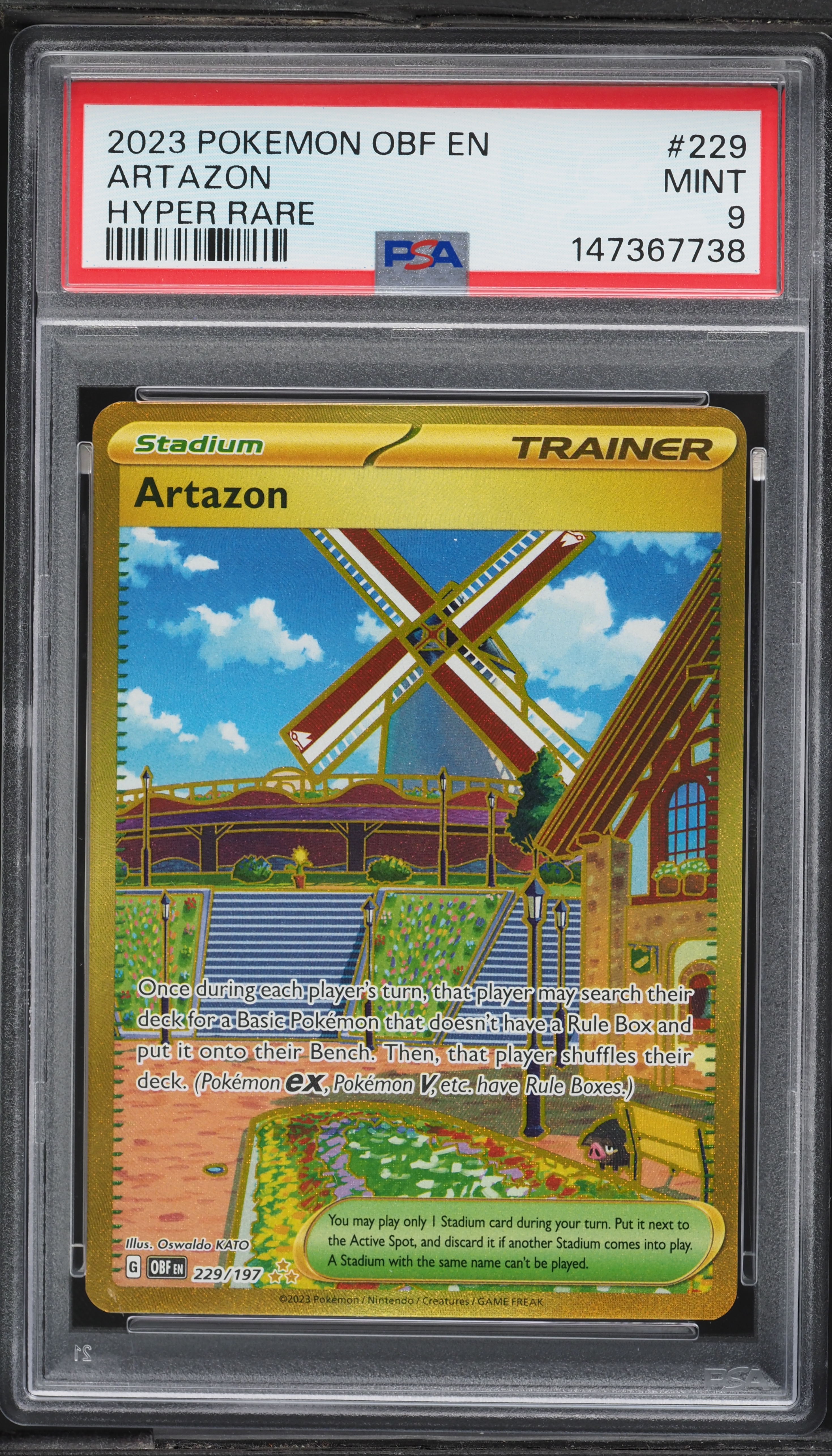 gold artazon pokemon card Card Trainer 229/197 English SHPNPokestore A Stadium with the same name cant be played.Hyper RareIllustrated by Oswaldo KATOFrom the Pokemon Card Game set Obsidian Flames Pokemon - Artazon 229/197 -