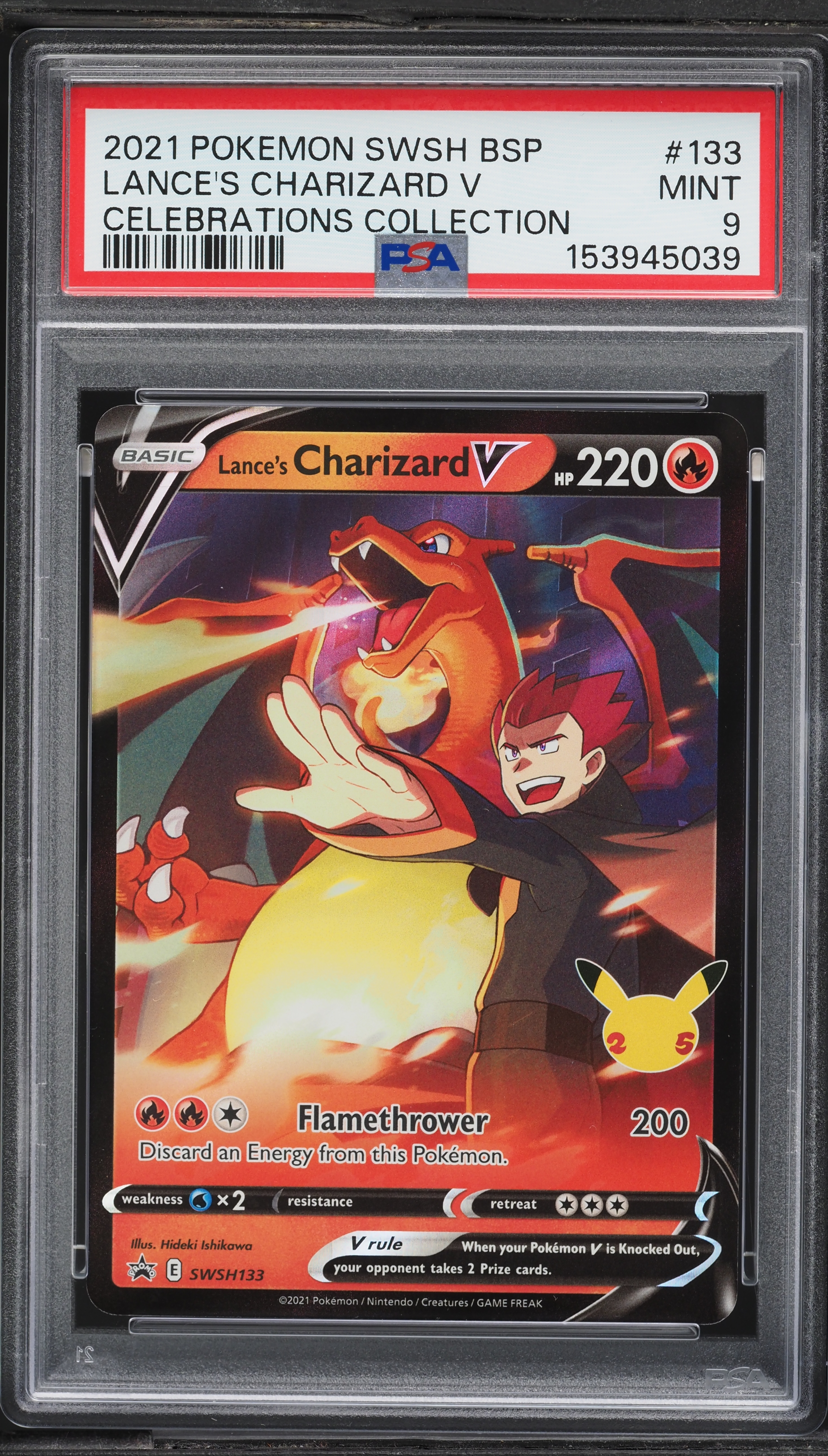 2021 Pokemon Sword & Shield Promo Celebrations Lance's Charizard V