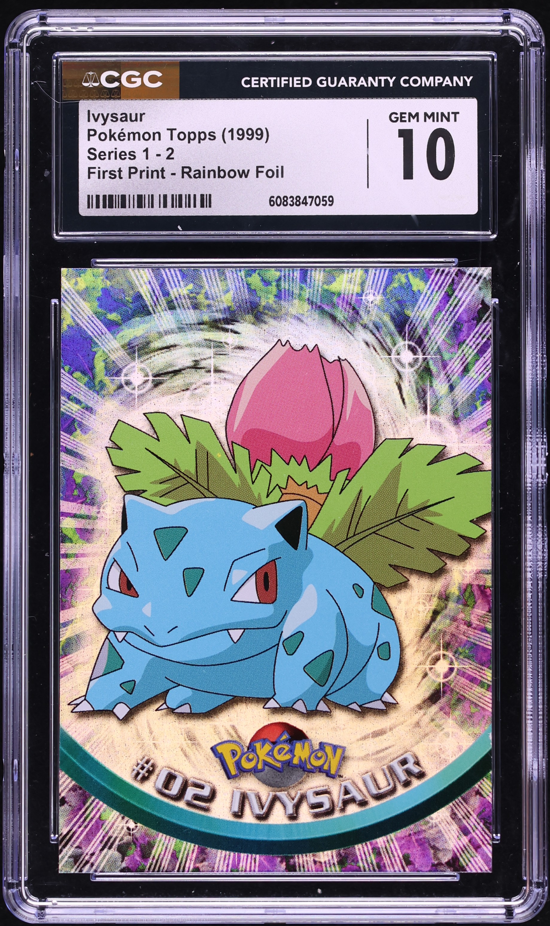 1999 ivysaur pokemon card value 1999 Topps Pokemon Series 1 1st Print Rainbow Foil Ivysaur #2 CGC 10 GEM  MINT on Fanatics Collect