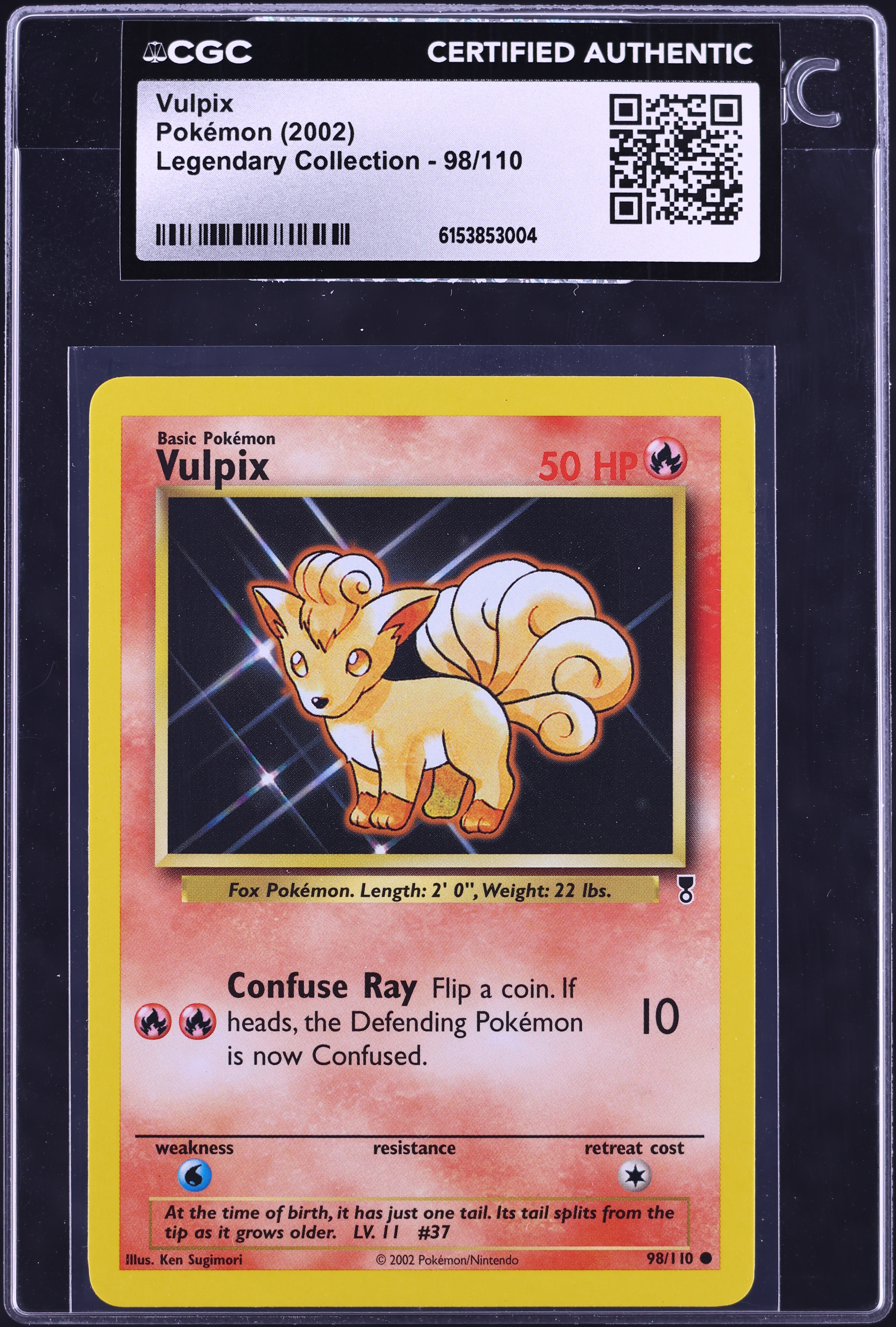 2002 Pokemon Legendary Collection Vulpix #98 CGC AUTH on Fanatics