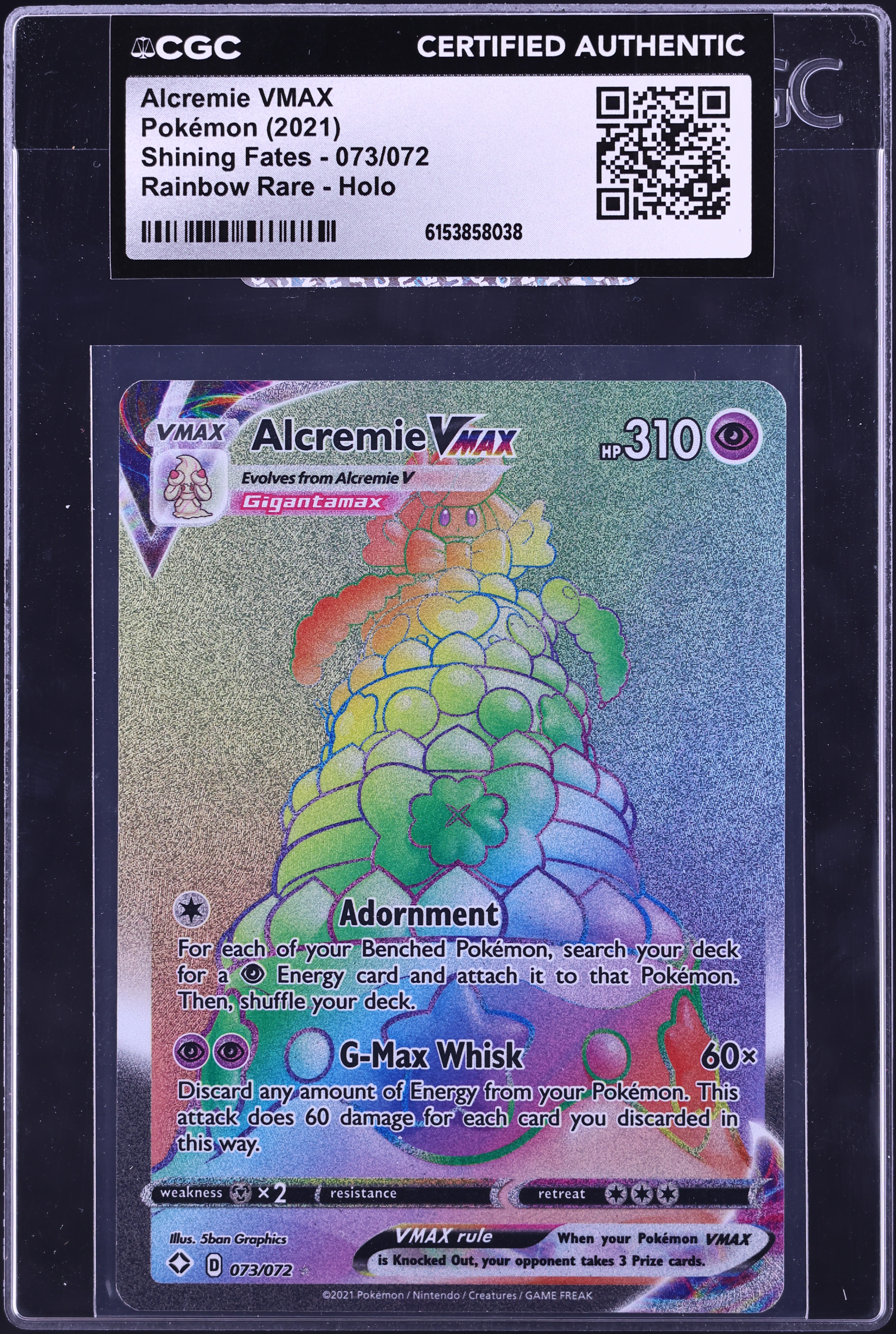 alcremie vmax pokemon card value Alcremie Vmax 073/072 Shining Fates - NM Full Art Rainbow Rare Pokemon Card