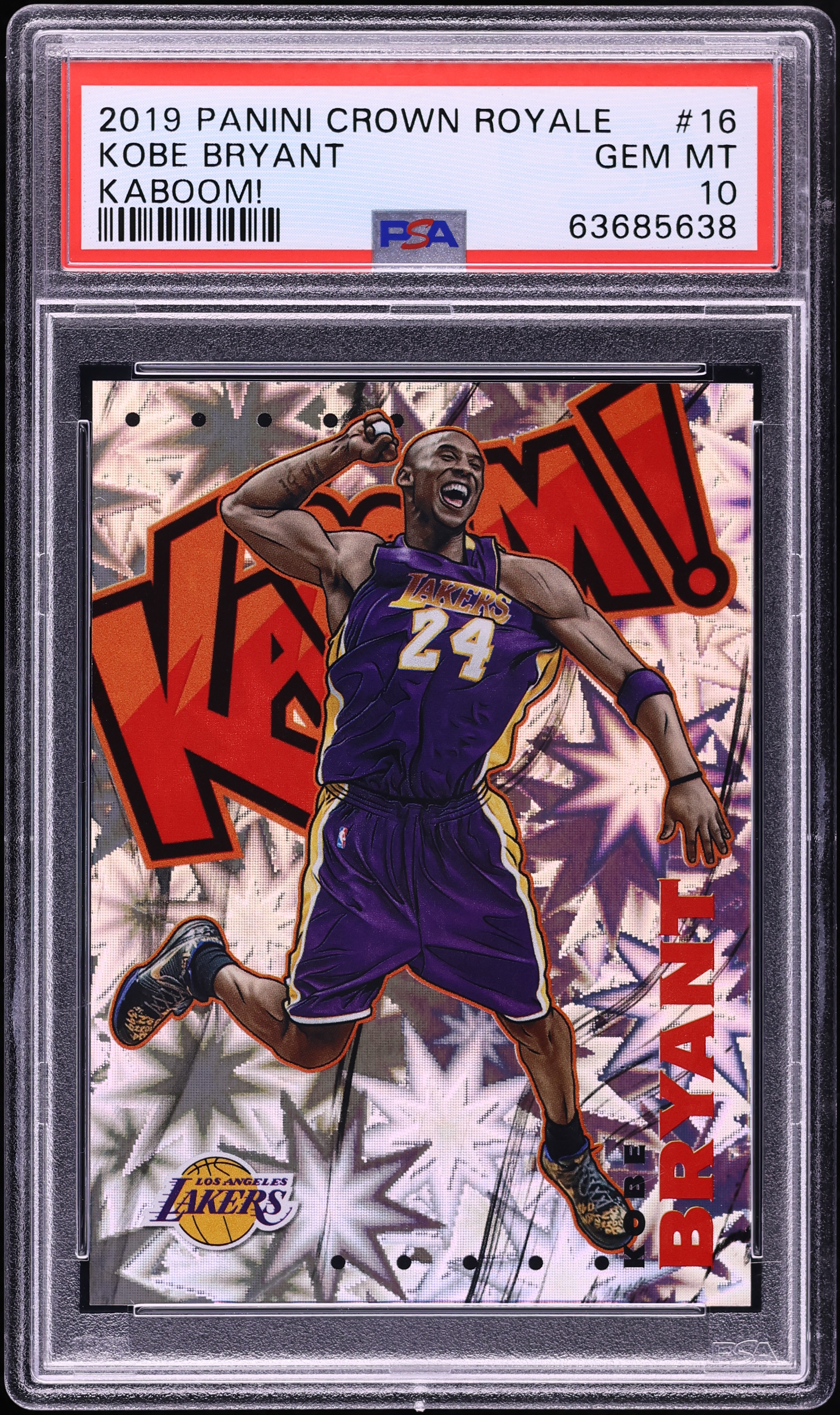 2019 Crown Royale Kaboom! Kobe Bryant #16 PSA 10 GEM MINT on