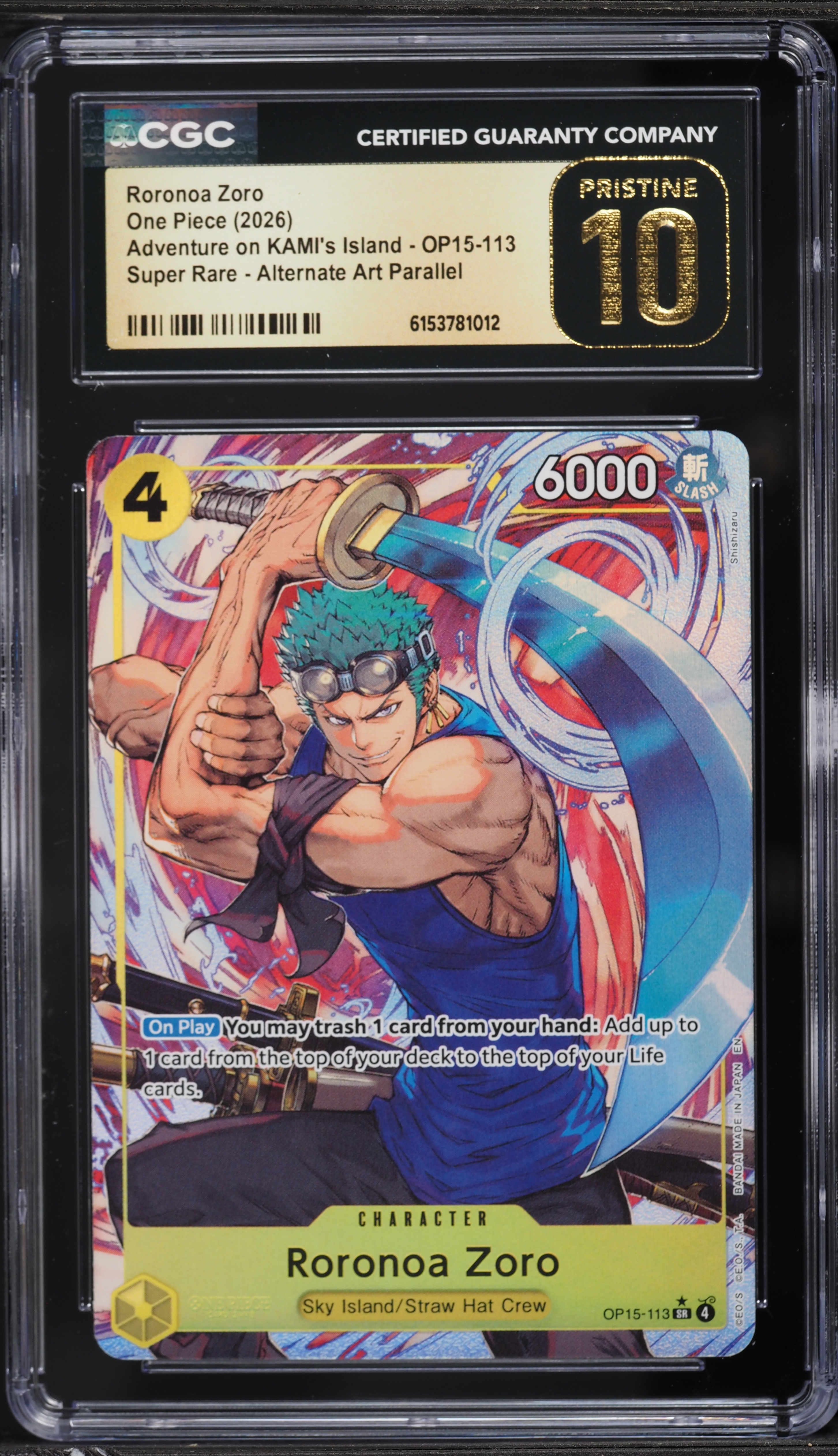 2026 One Piece Adventure On KAMI's Island SR Alt Art Roronoa Zoro